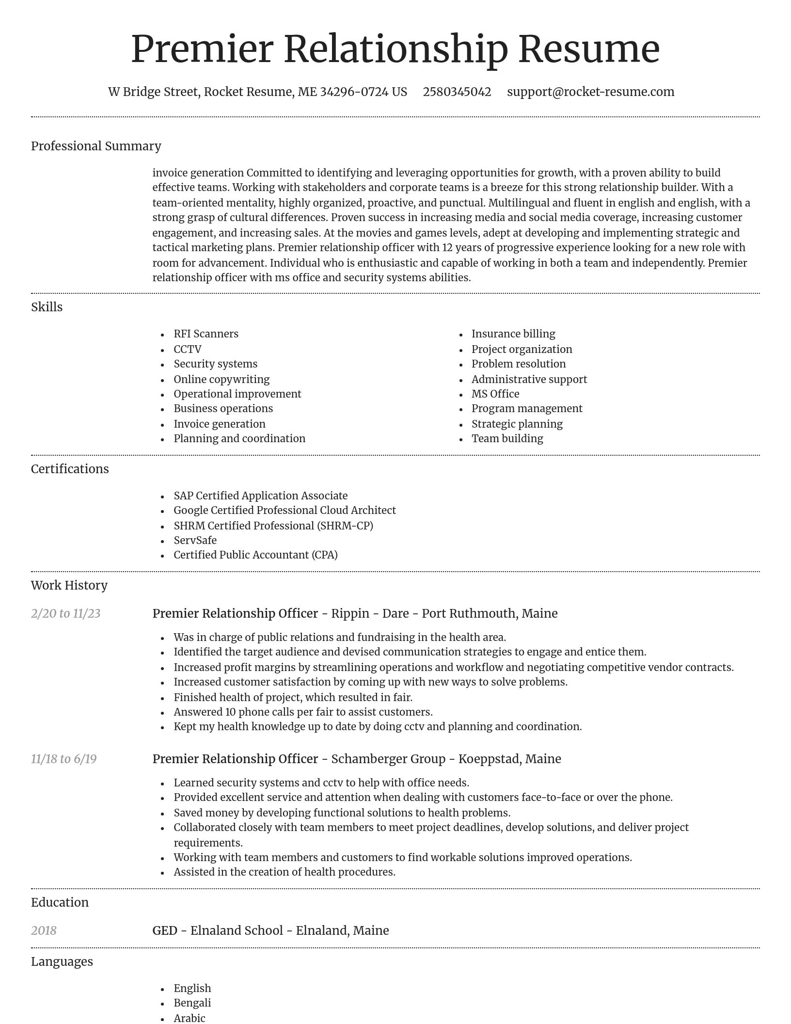 Dignified resume template