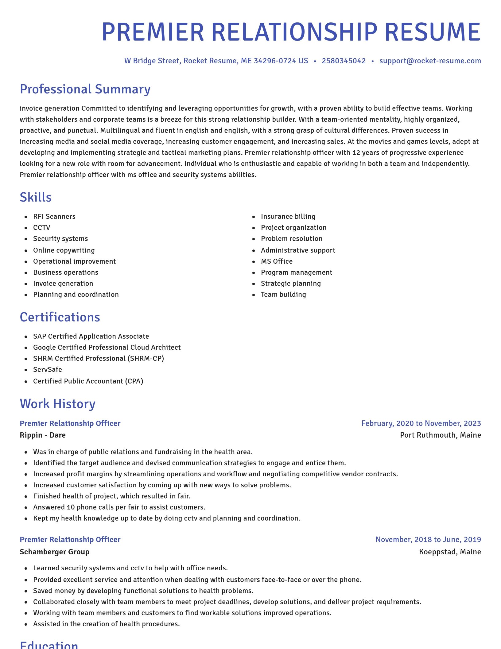 Novel resume template