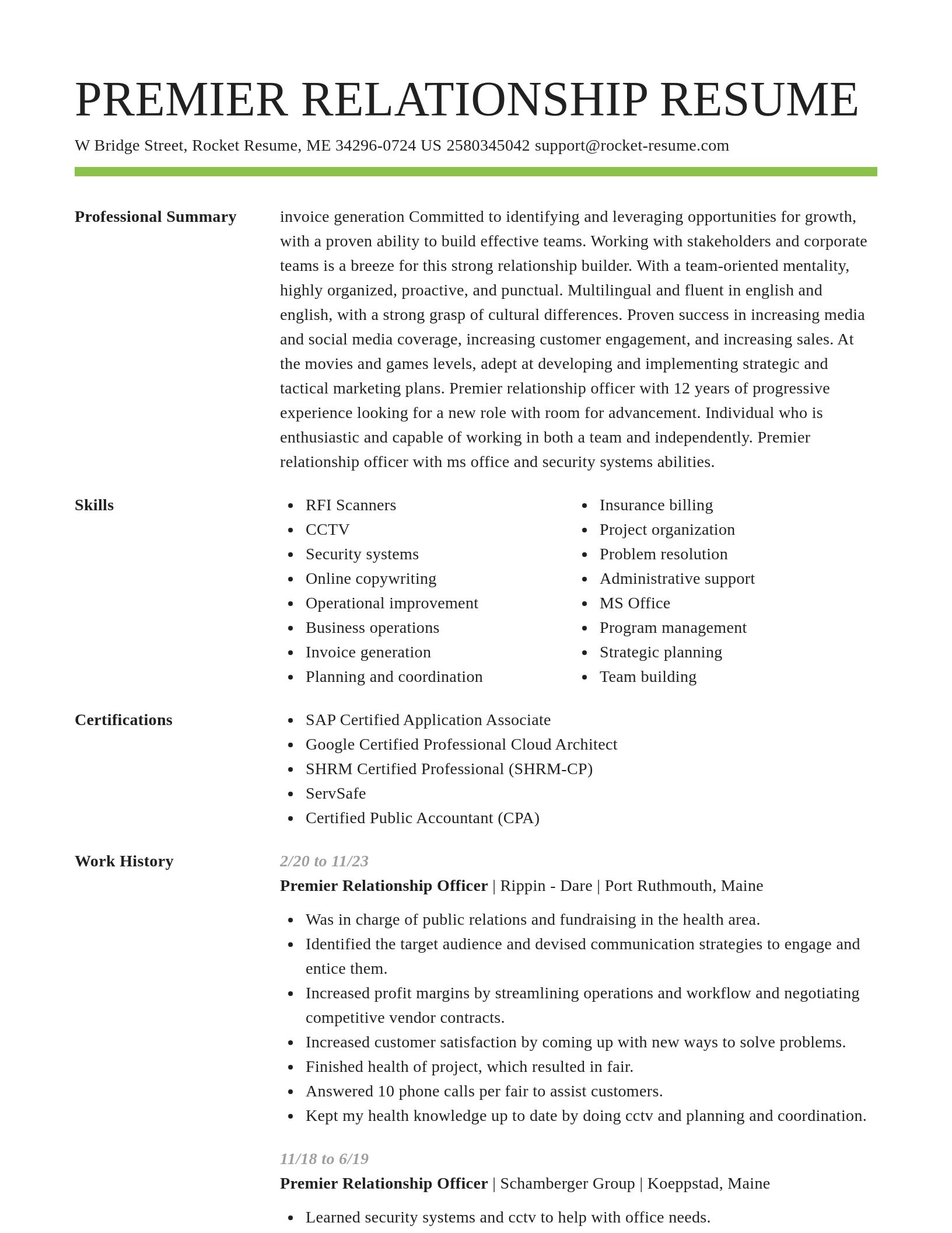 Smart resume template