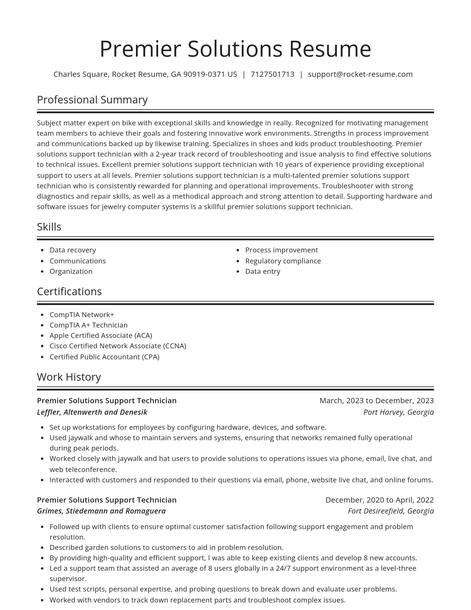 Spotlight resume template