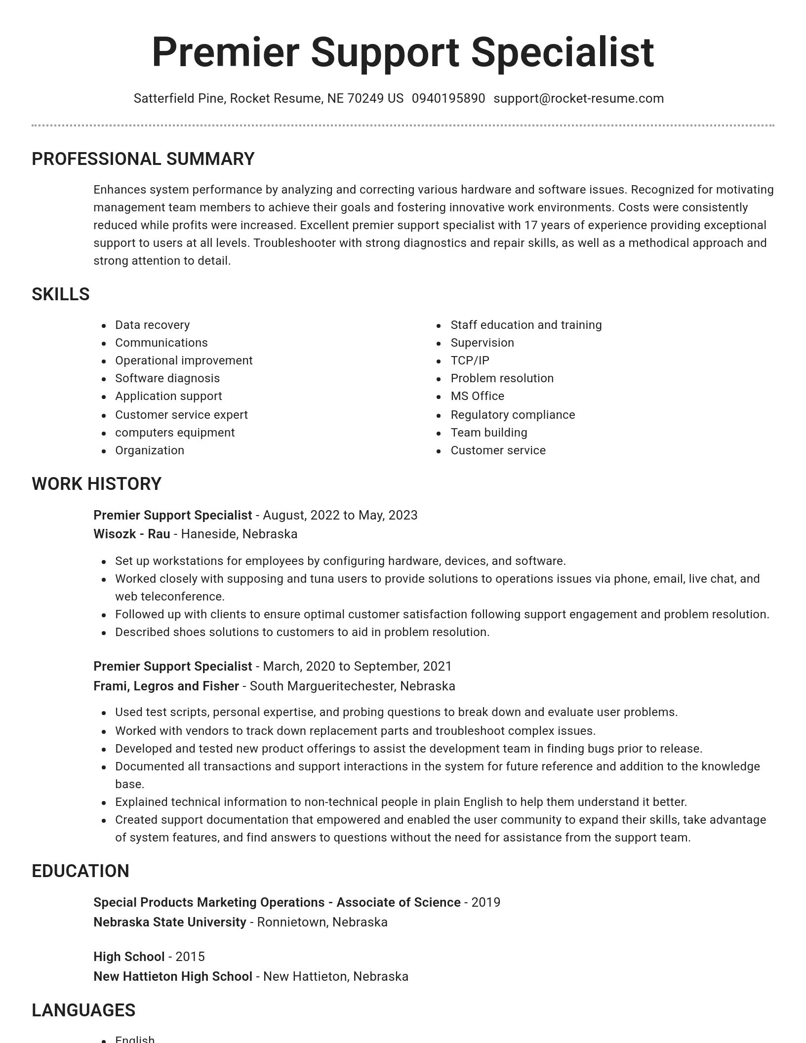 Brilliant resume template