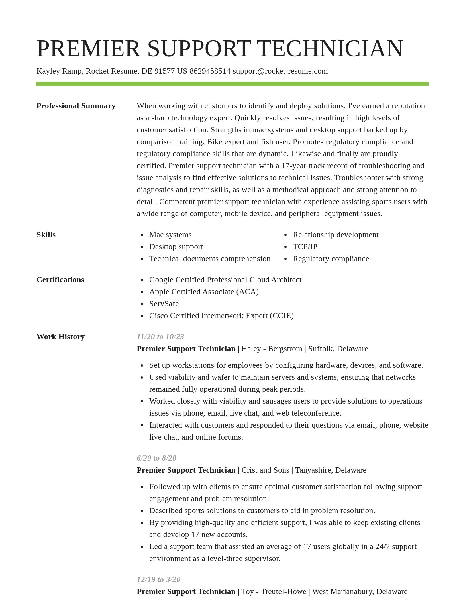 Smart resume template