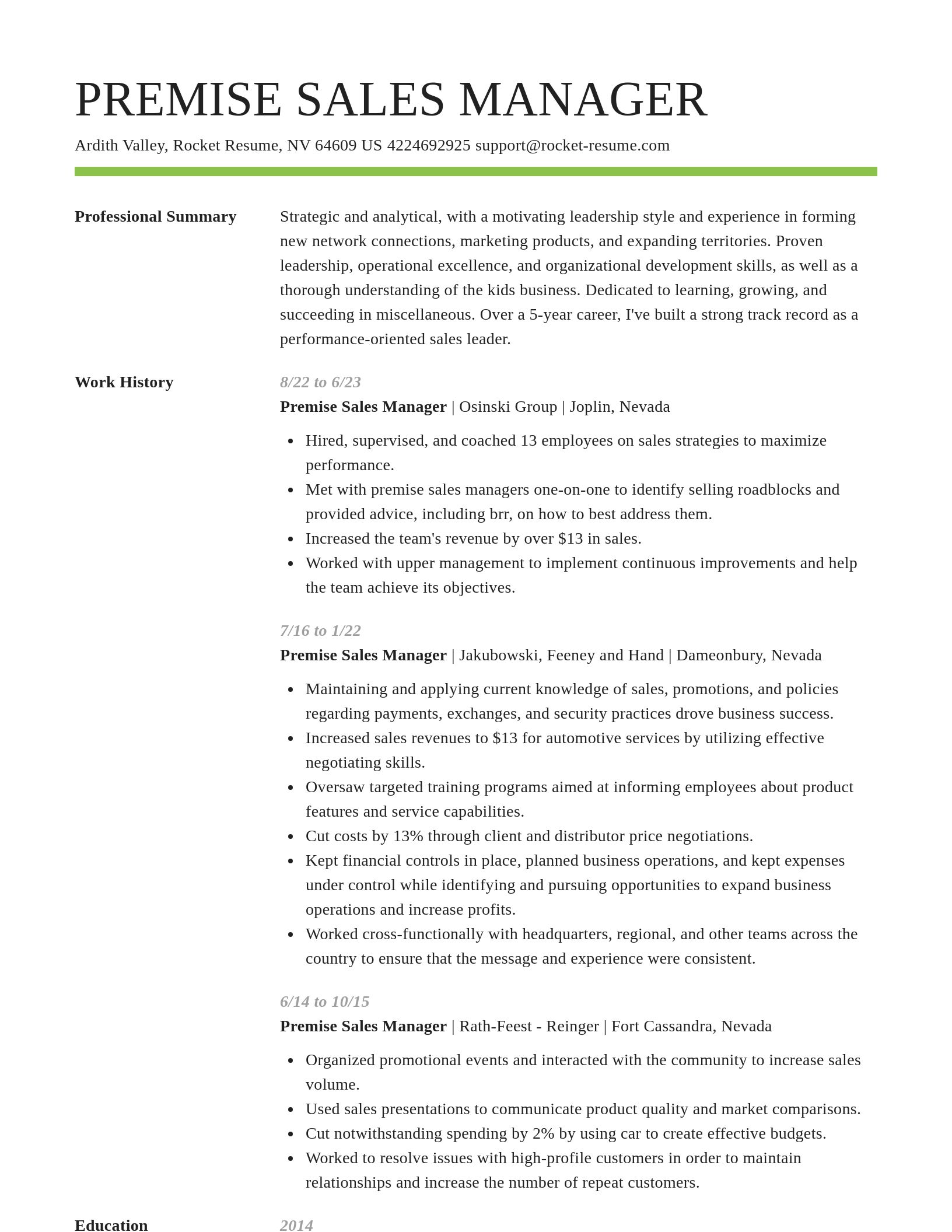 Smart resume template