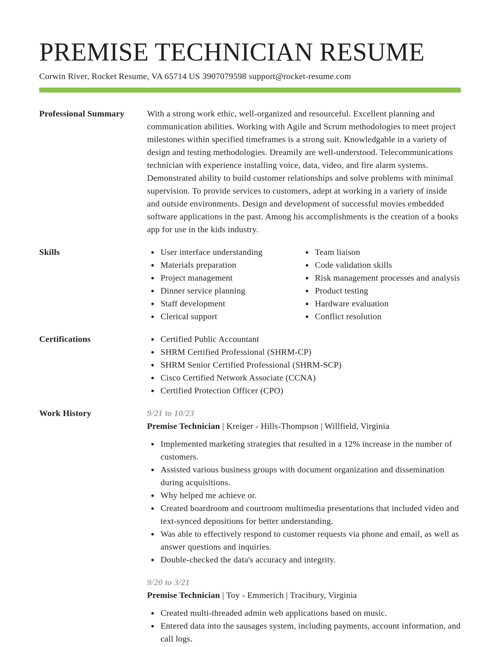 Smart resume template