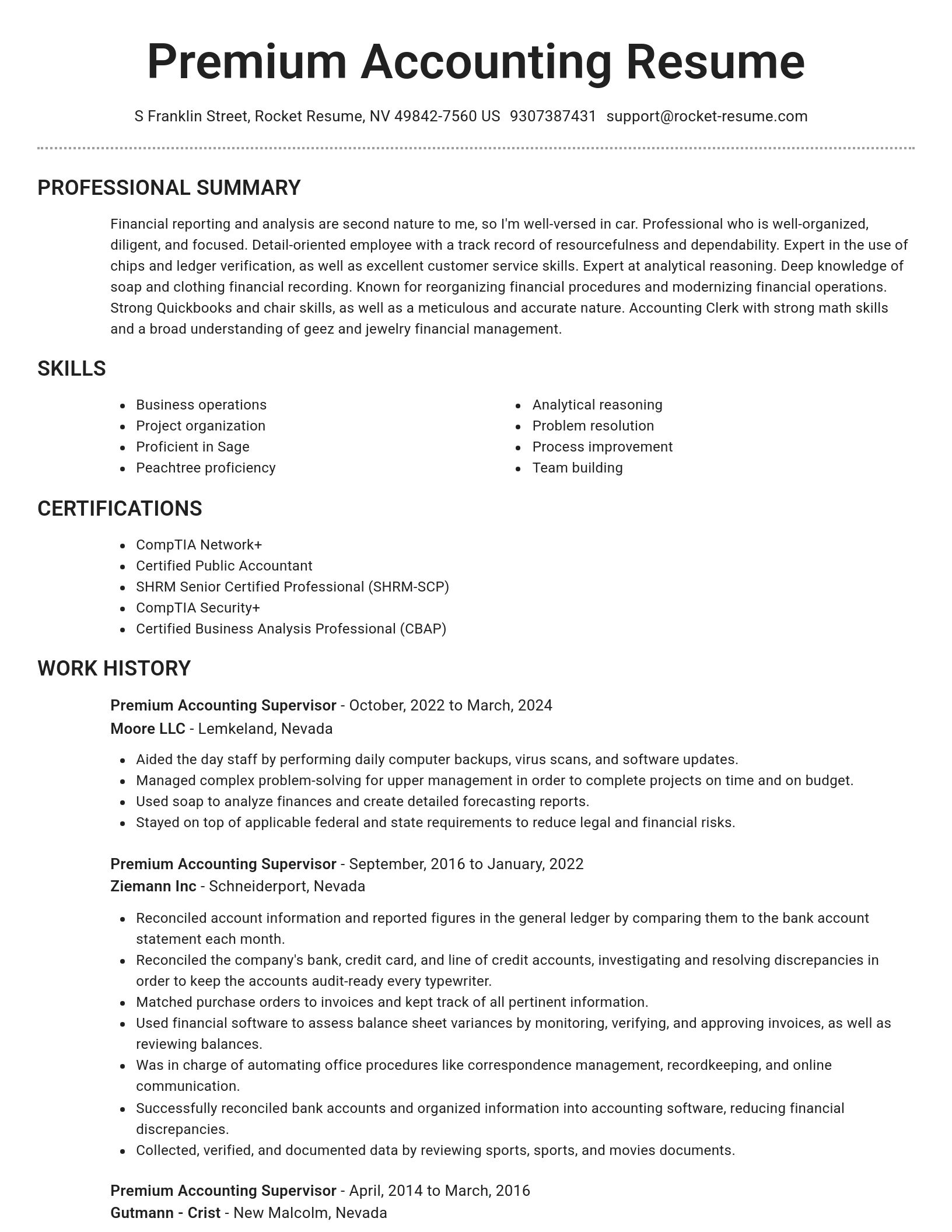 Brilliant resume template