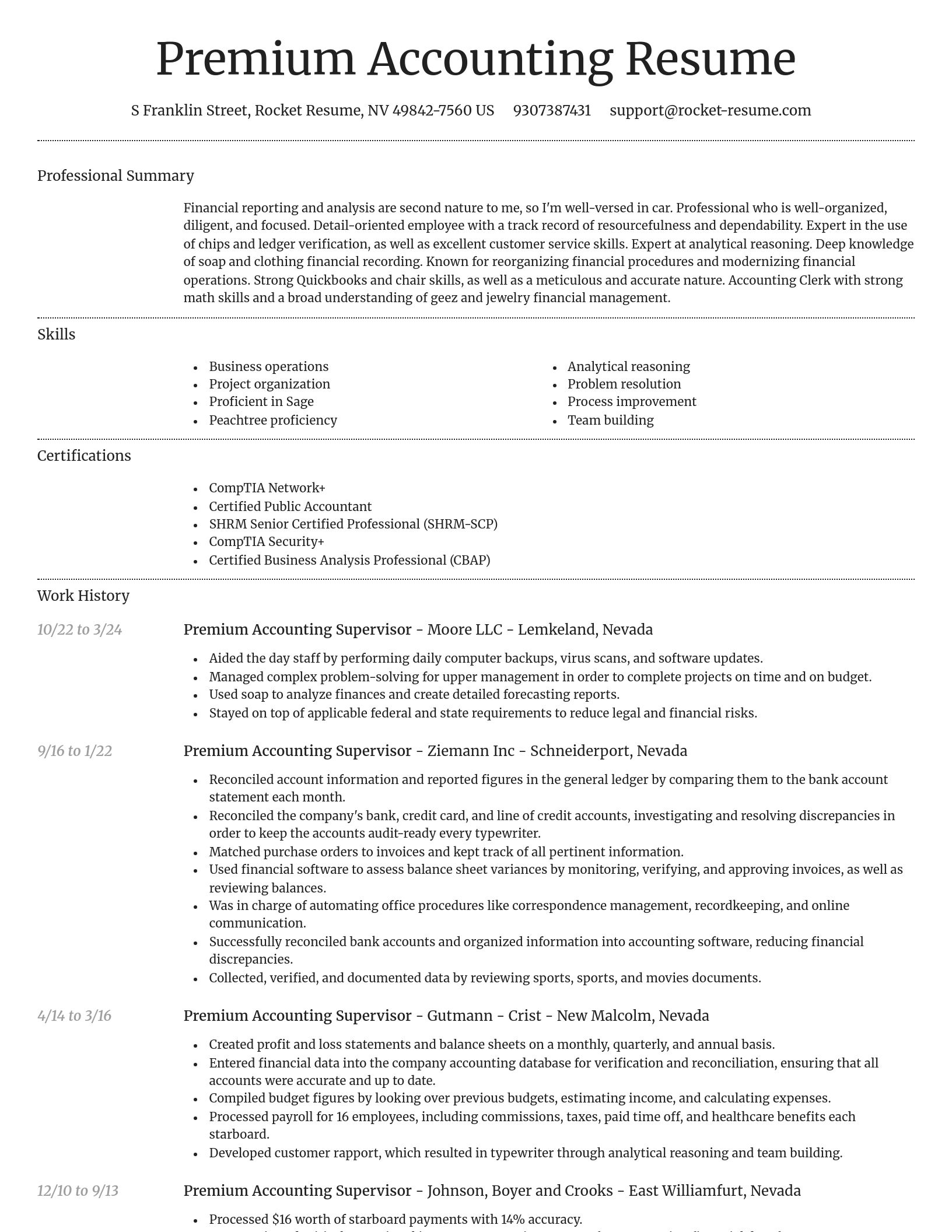 Dignified resume template