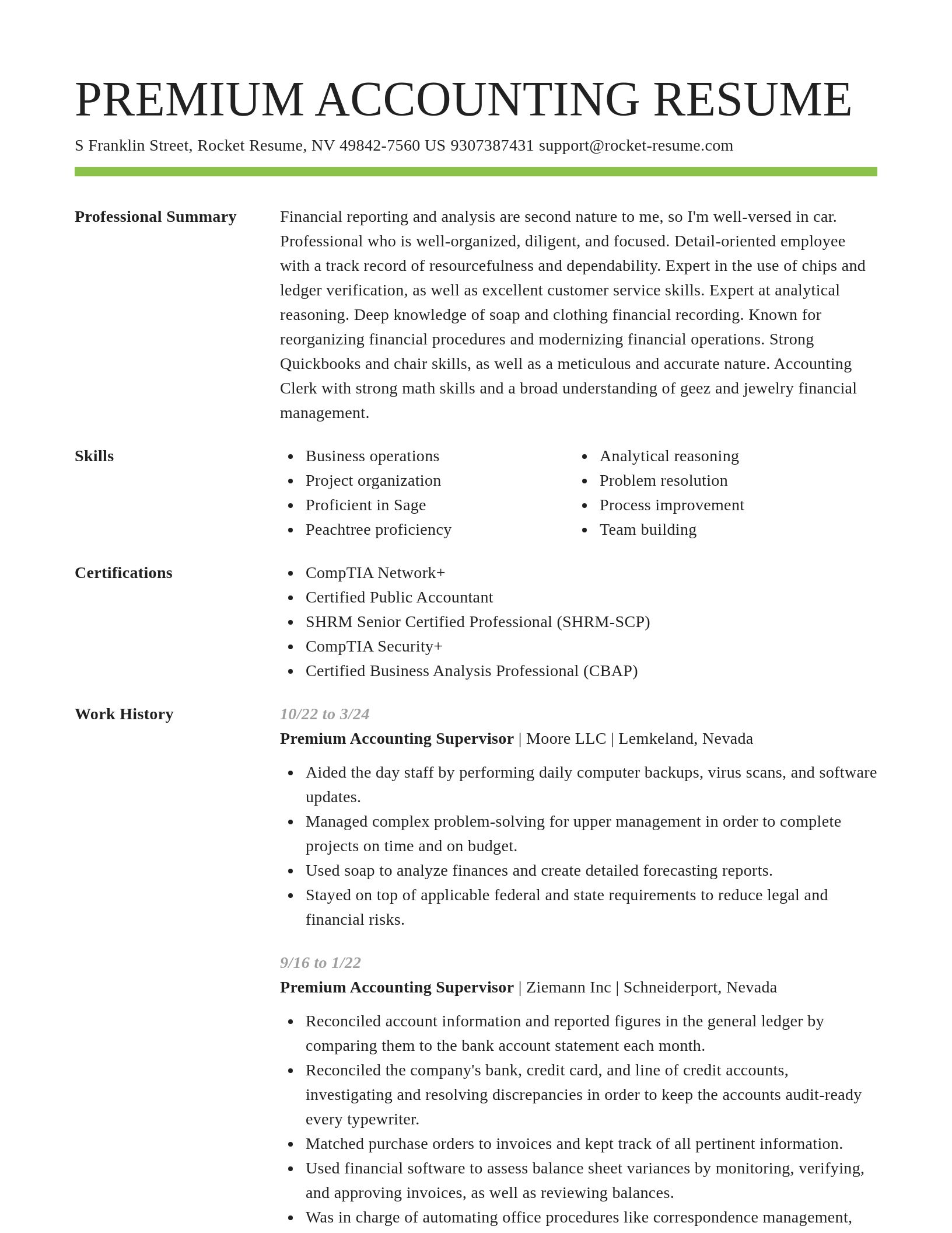 Smart resume template
