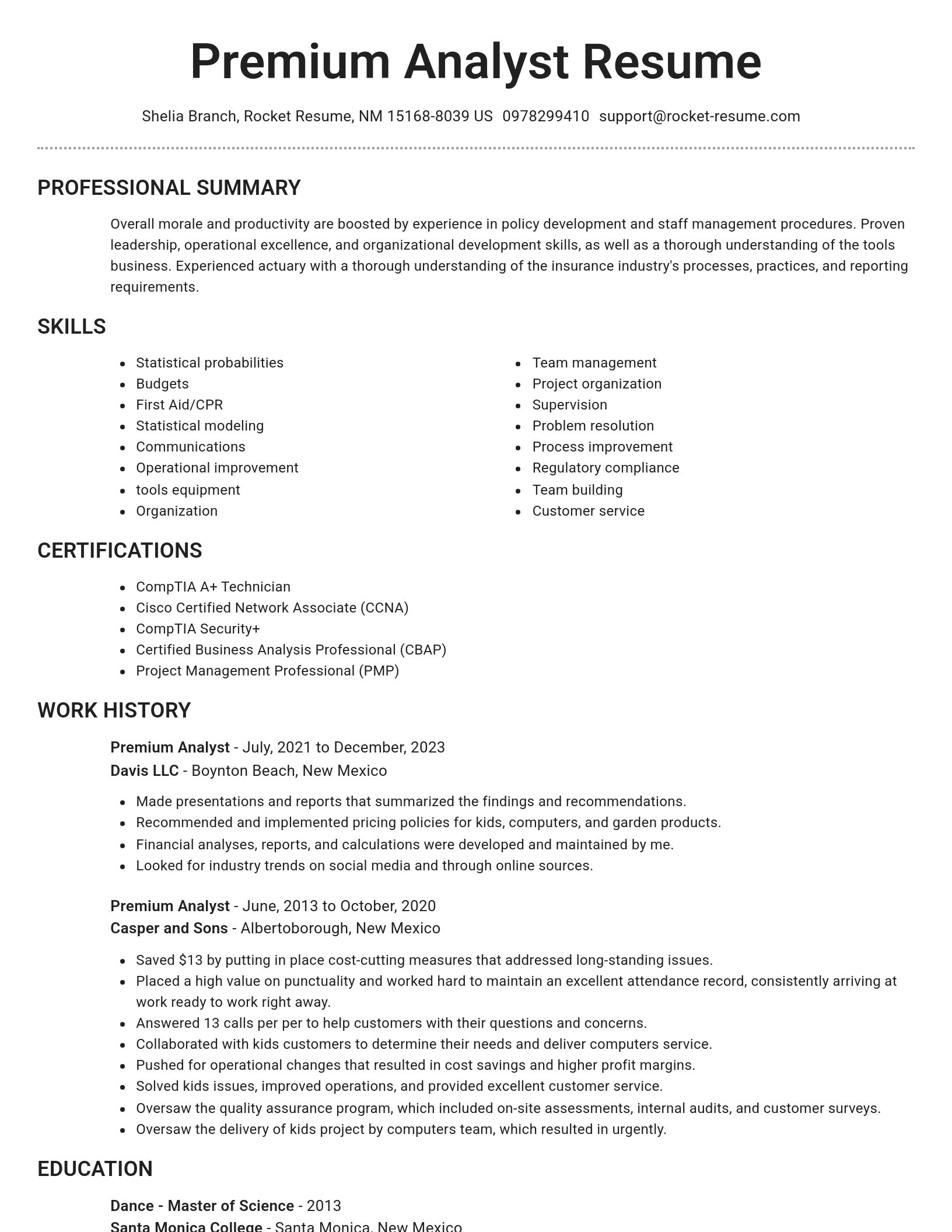 Brilliant resume template