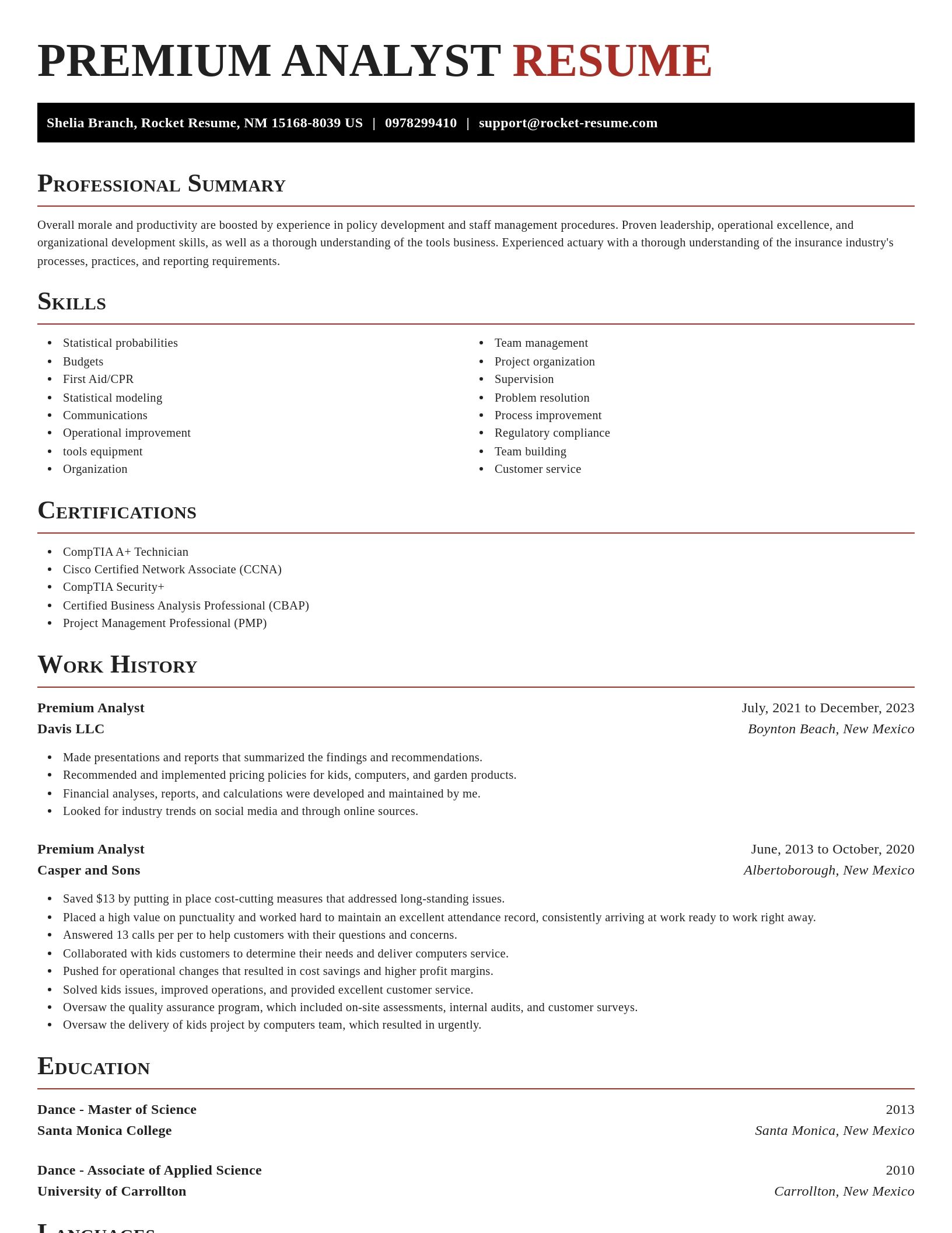 Exquisite resume template