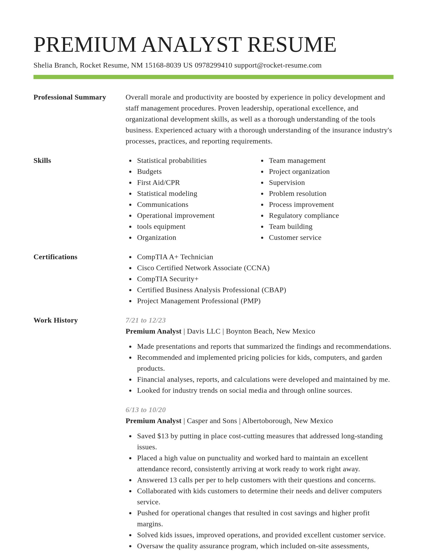 Smart resume template