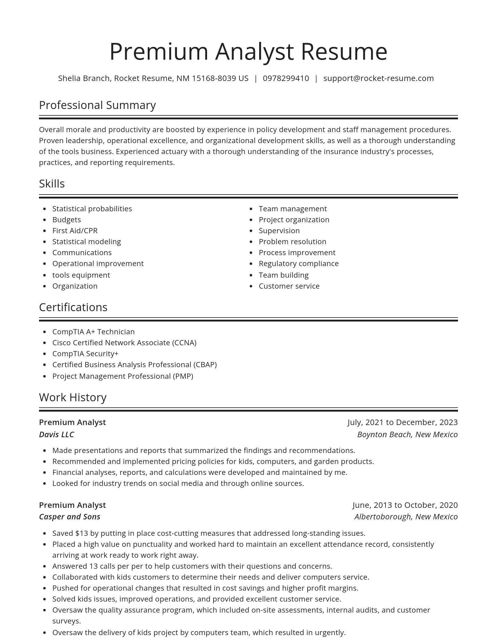 Spotlight resume template