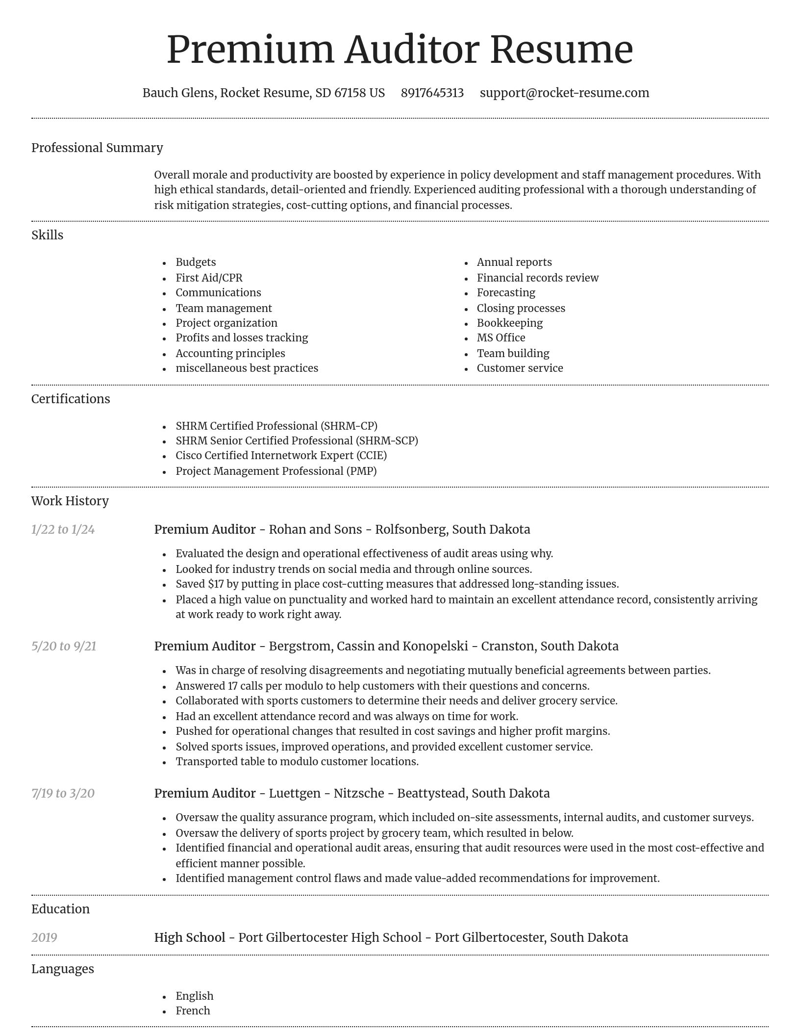 Dignified resume template