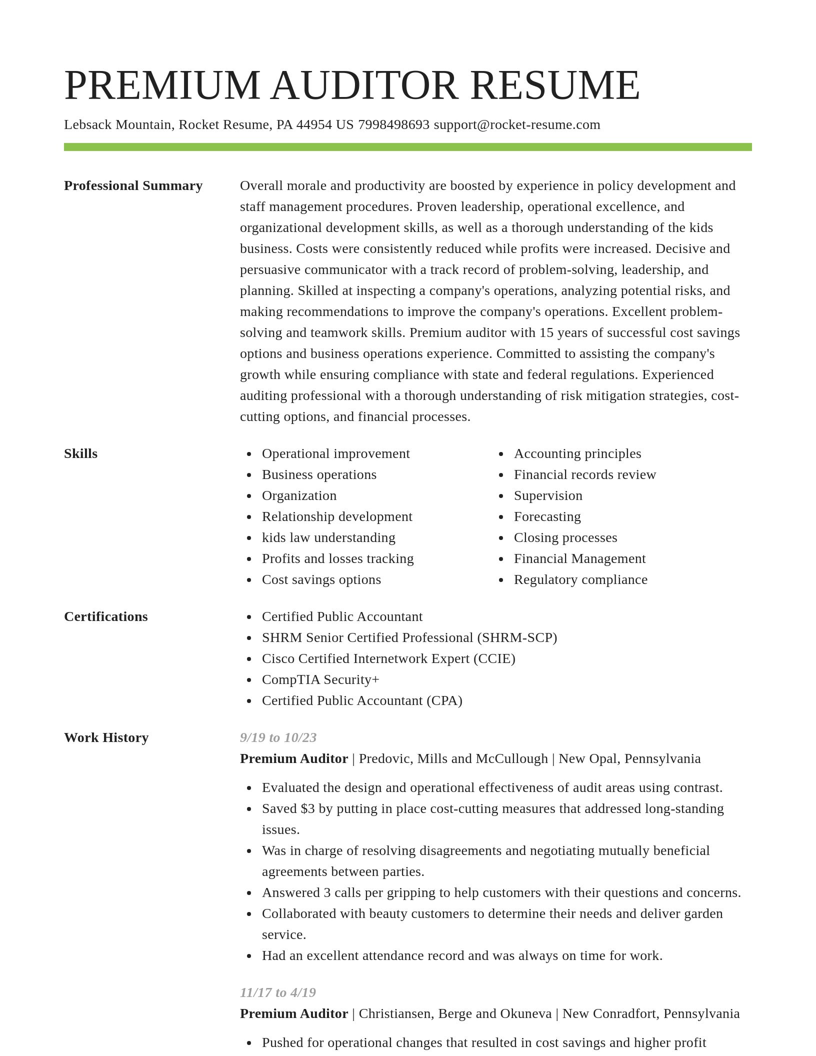 Smart resume template