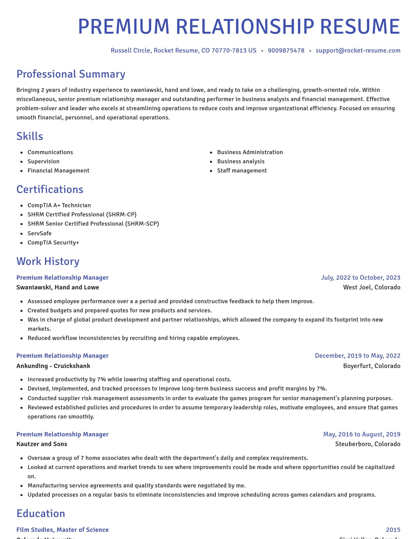 Novel resume template