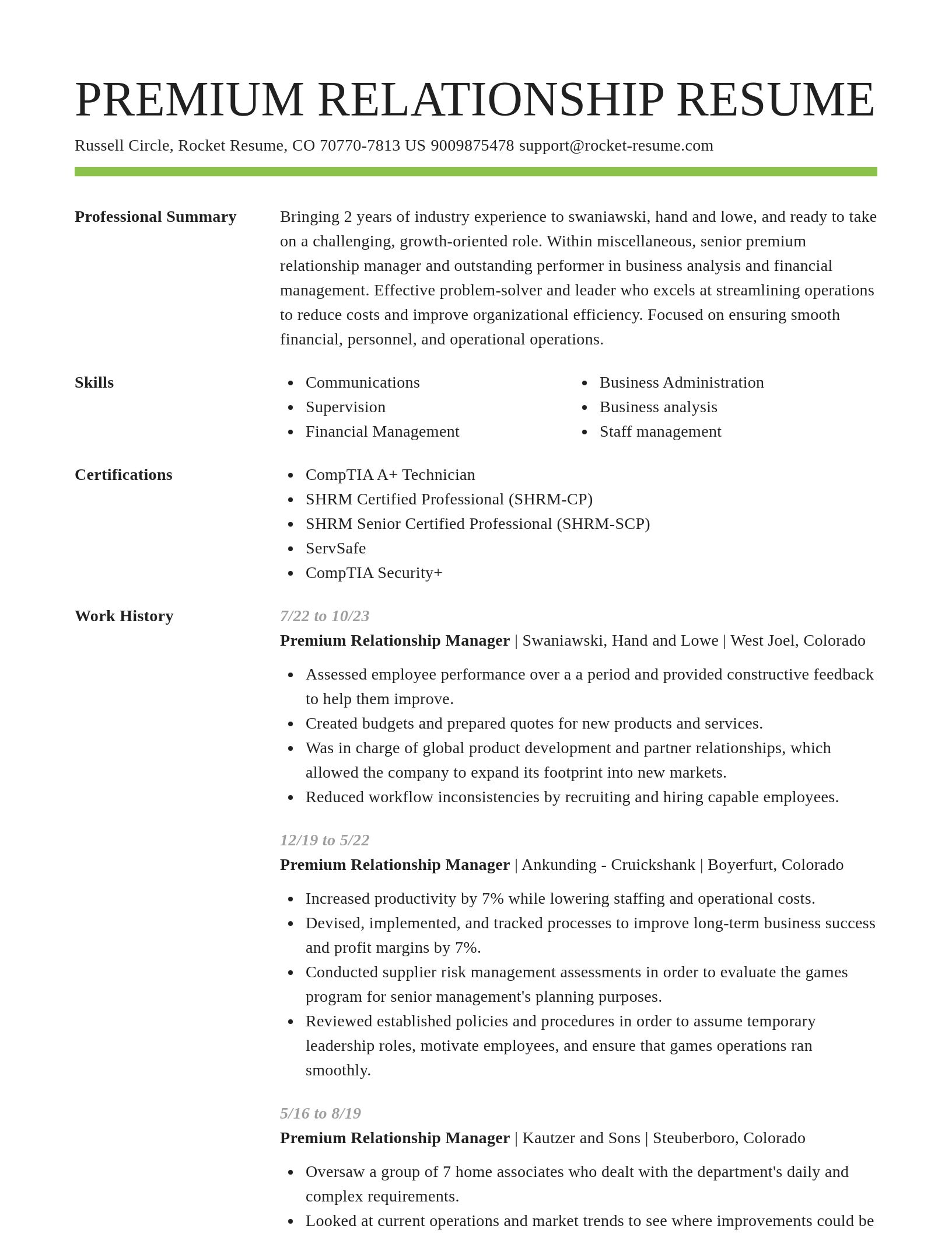 Smart resume template