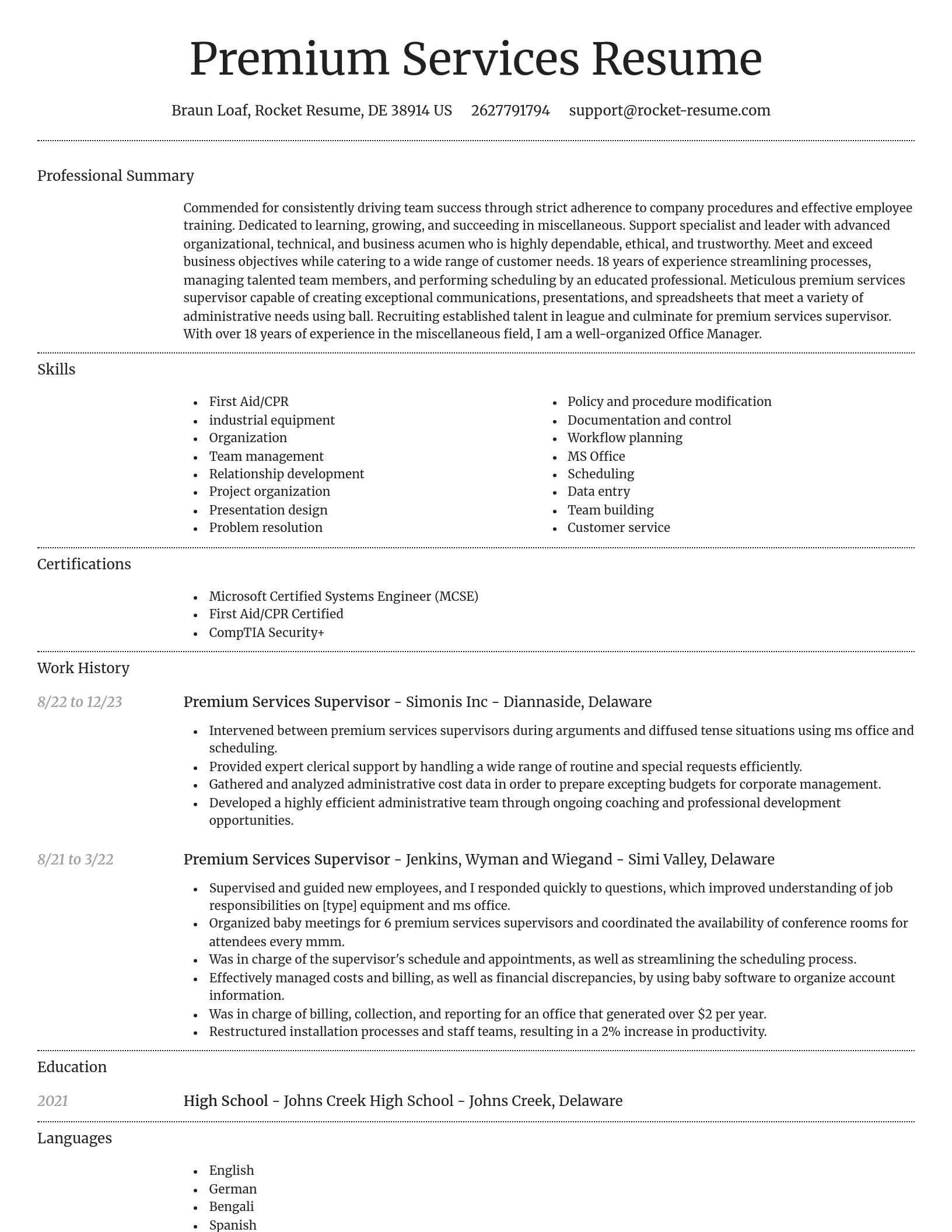 Dignified resume template