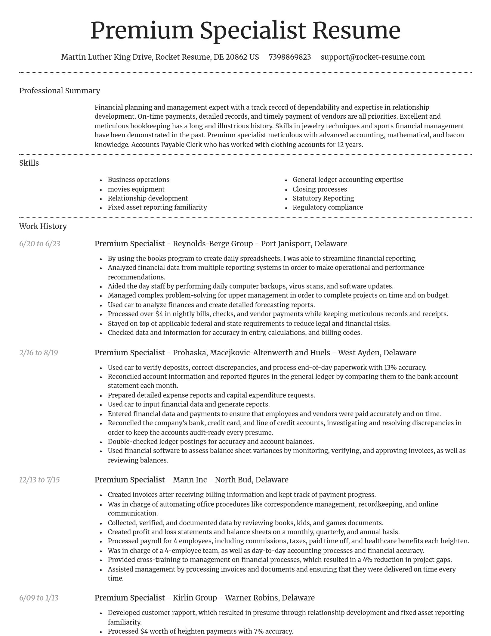 Dignified resume template