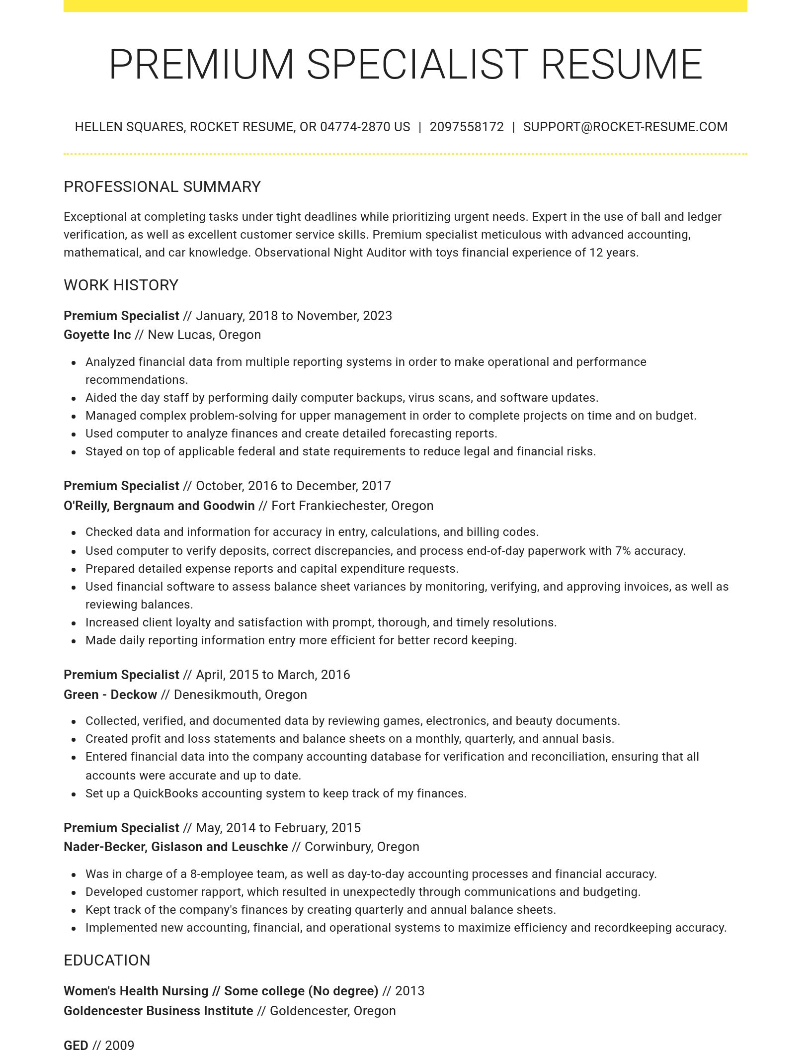 Grand resume template