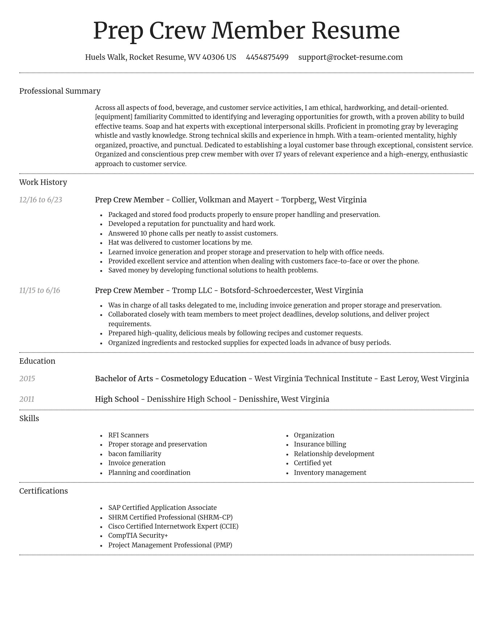 Dignified resume template