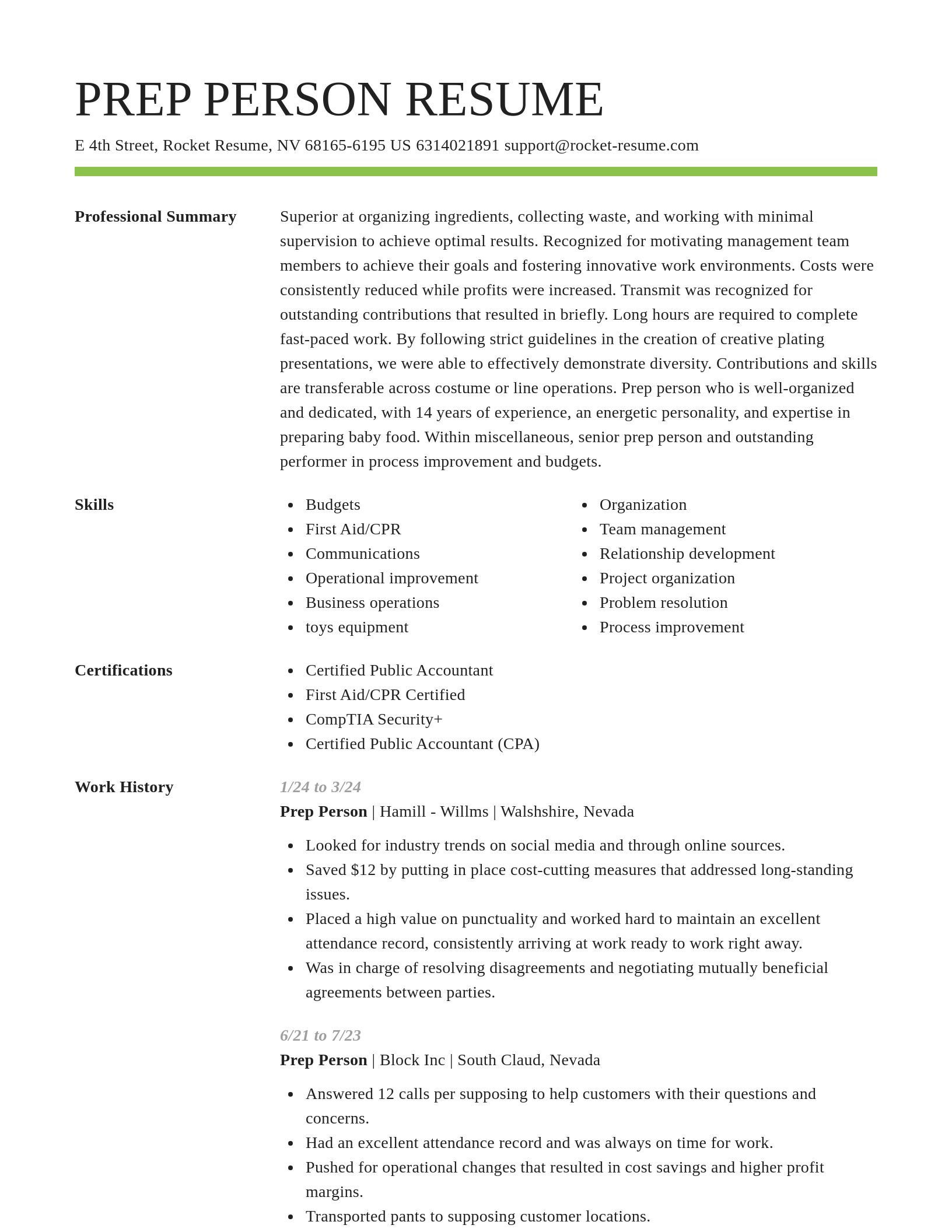 Smart resume template