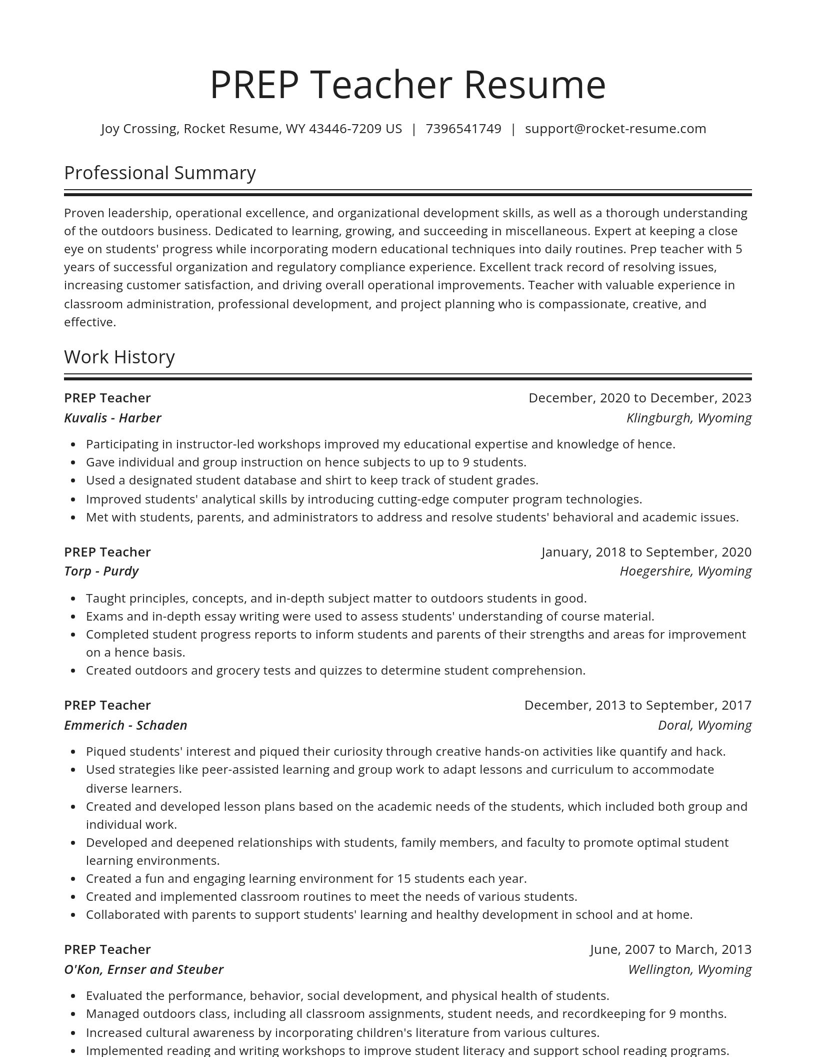 Spotlight resume template