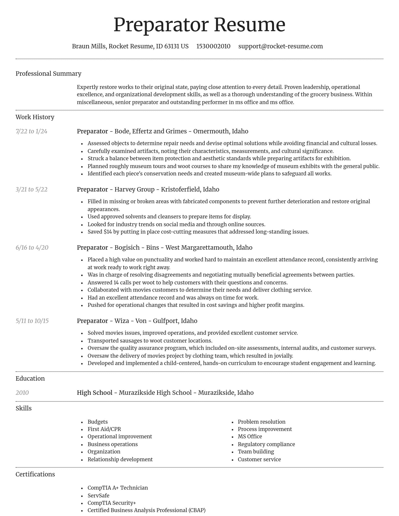 Dignified resume template