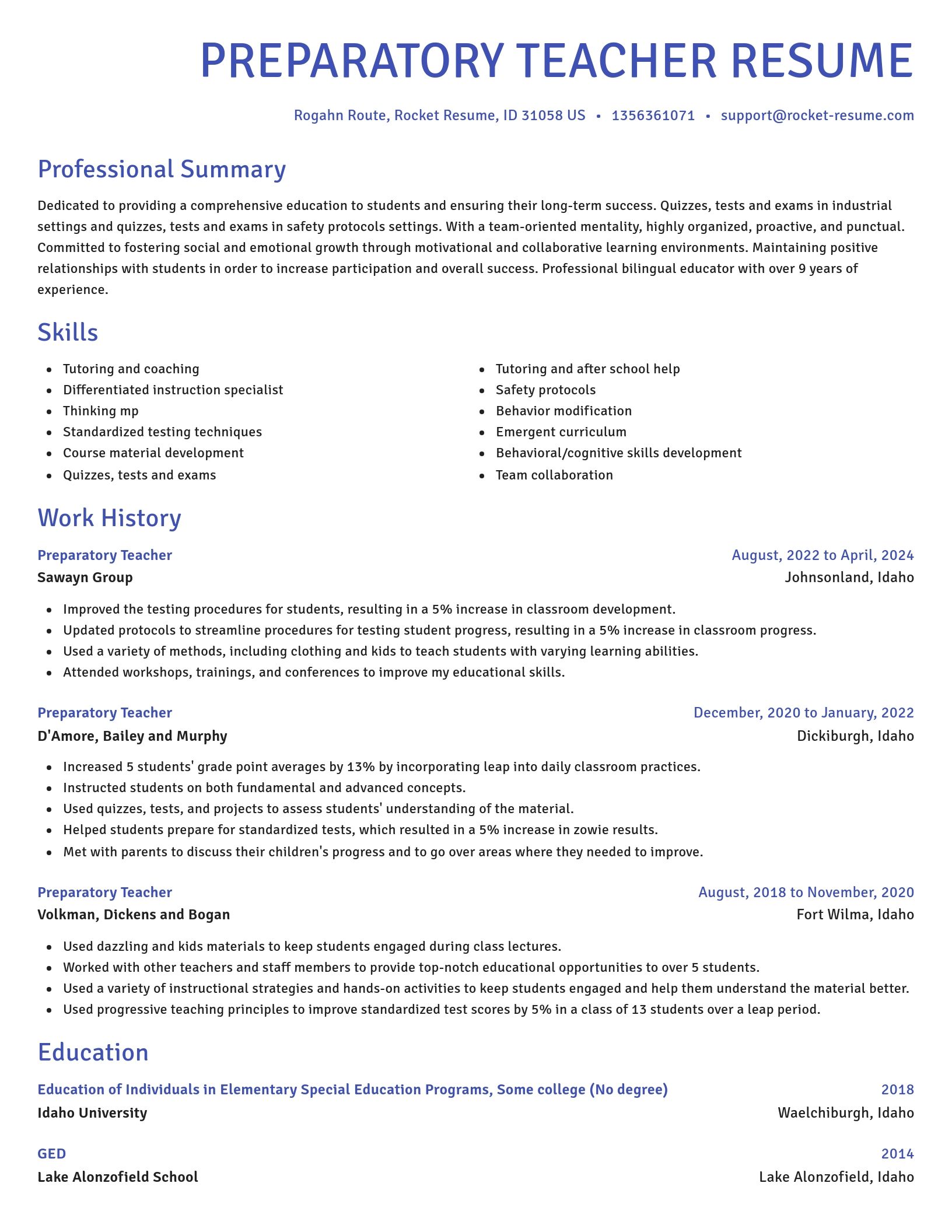 Novel resume template