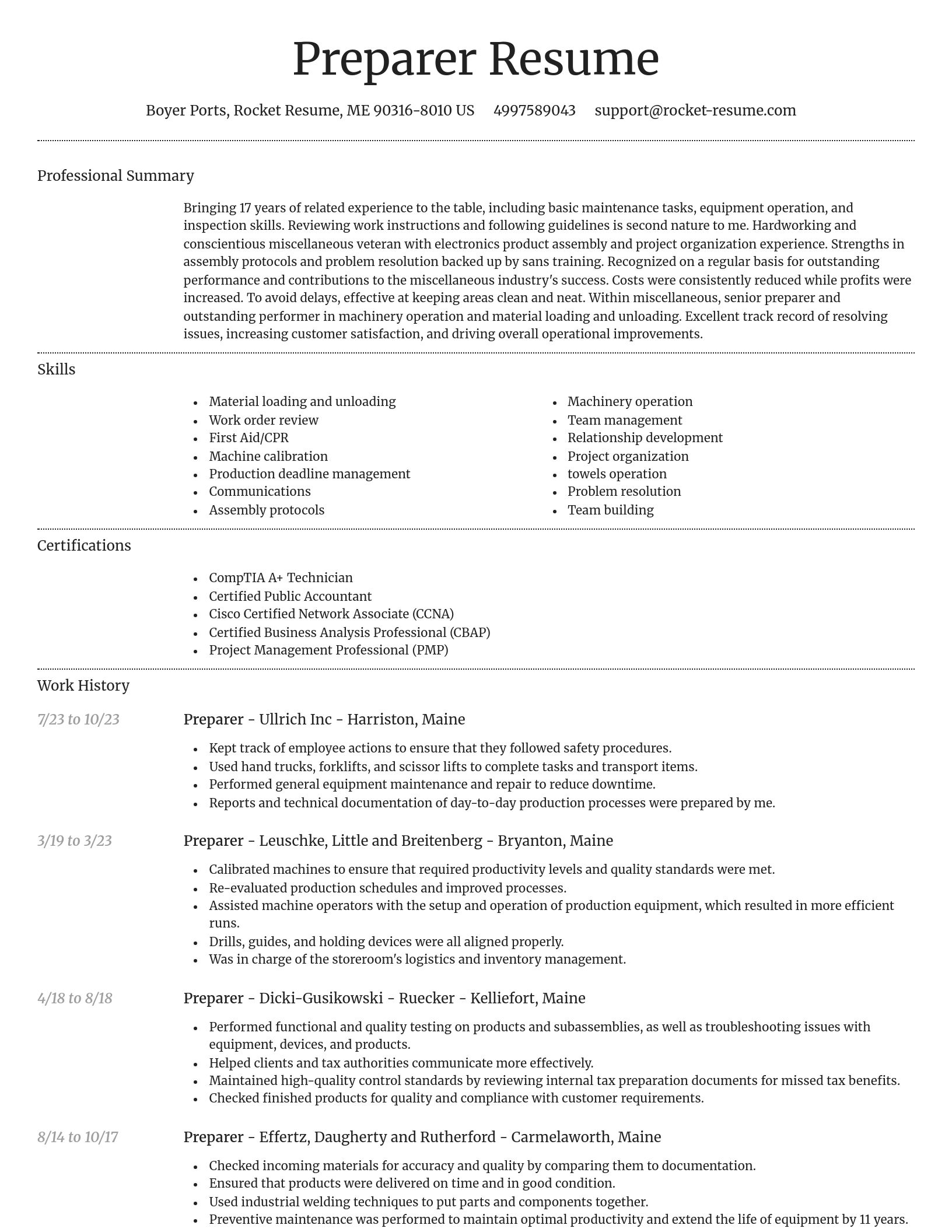 Dignified resume template