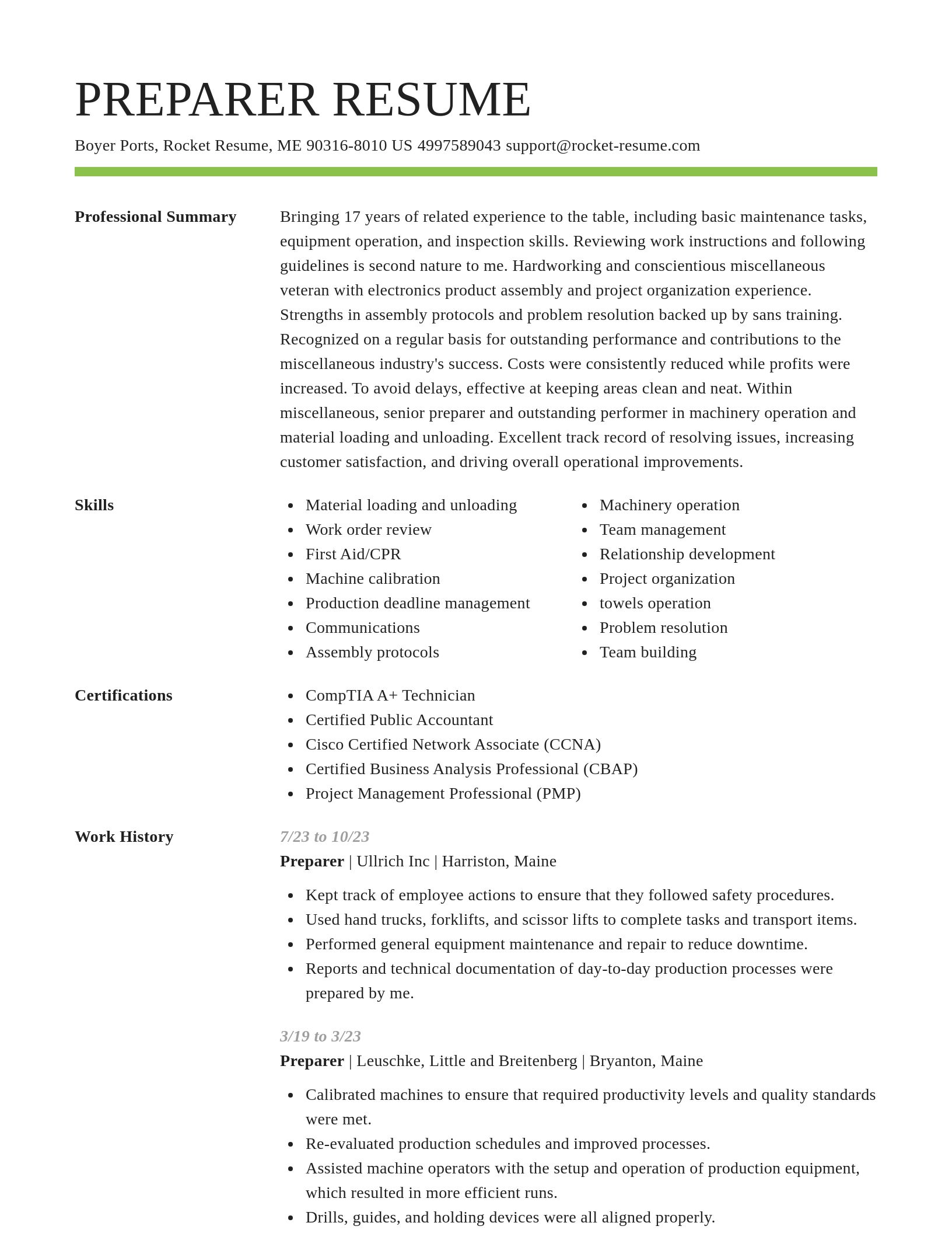 Smart resume template
