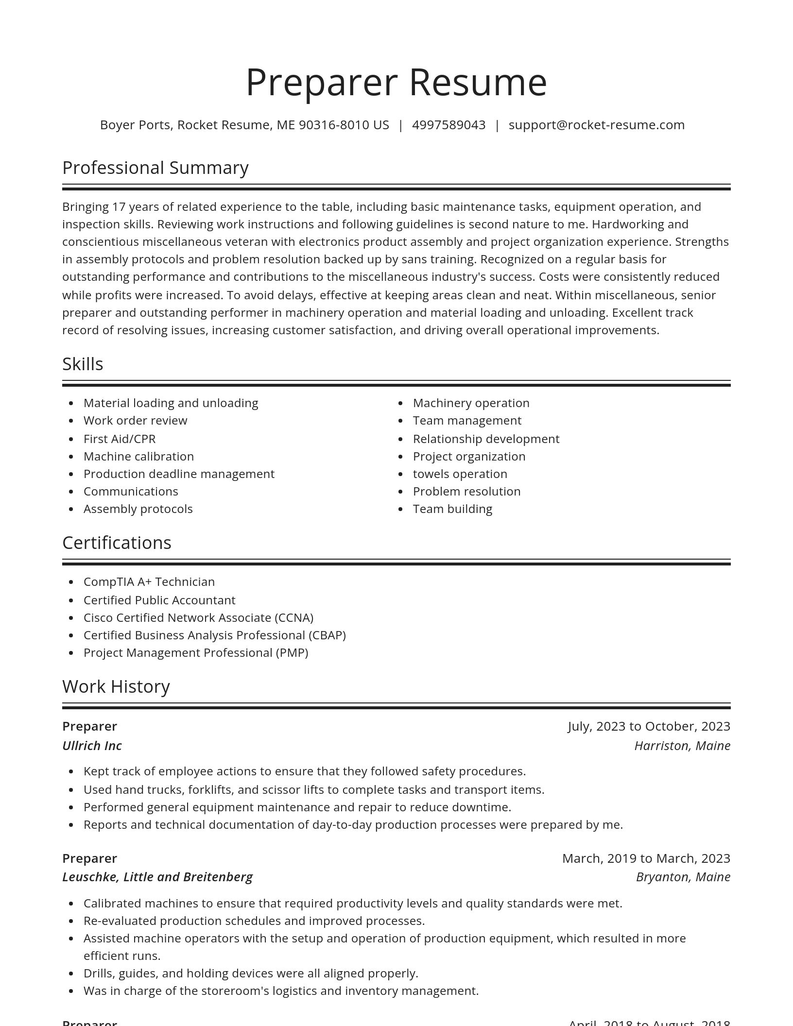 Spotlight resume template