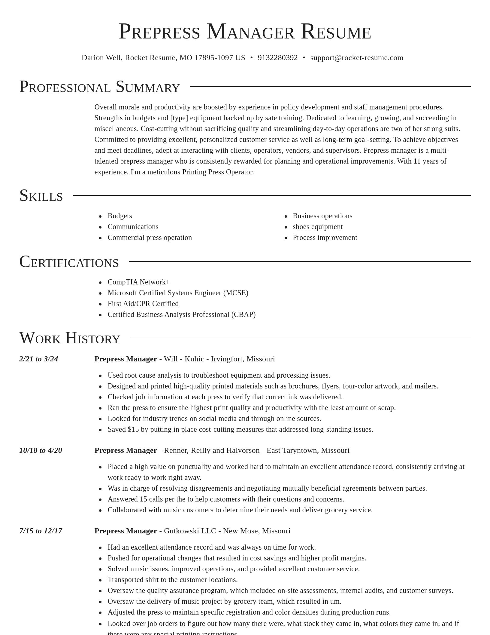 Director resume template
