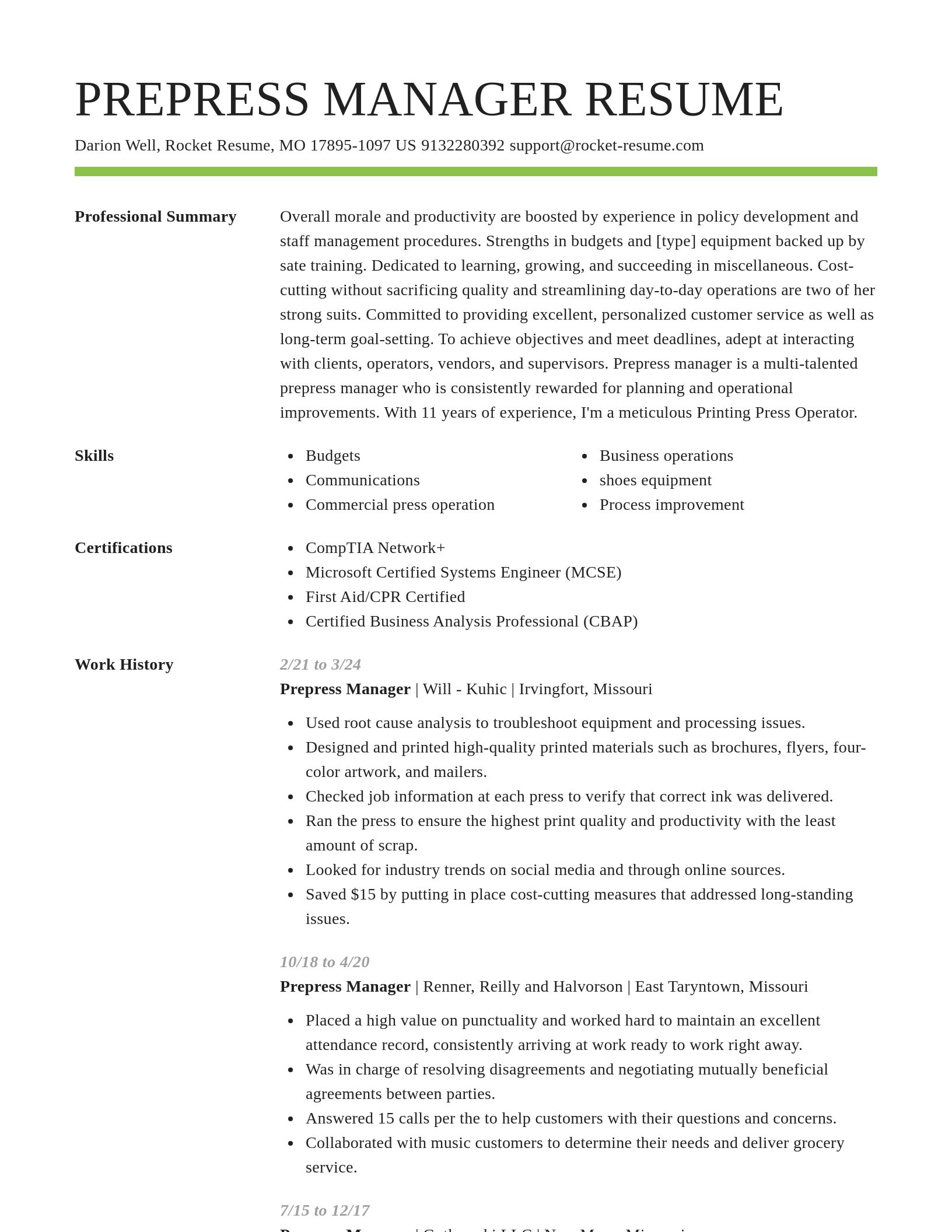 Smart resume template
