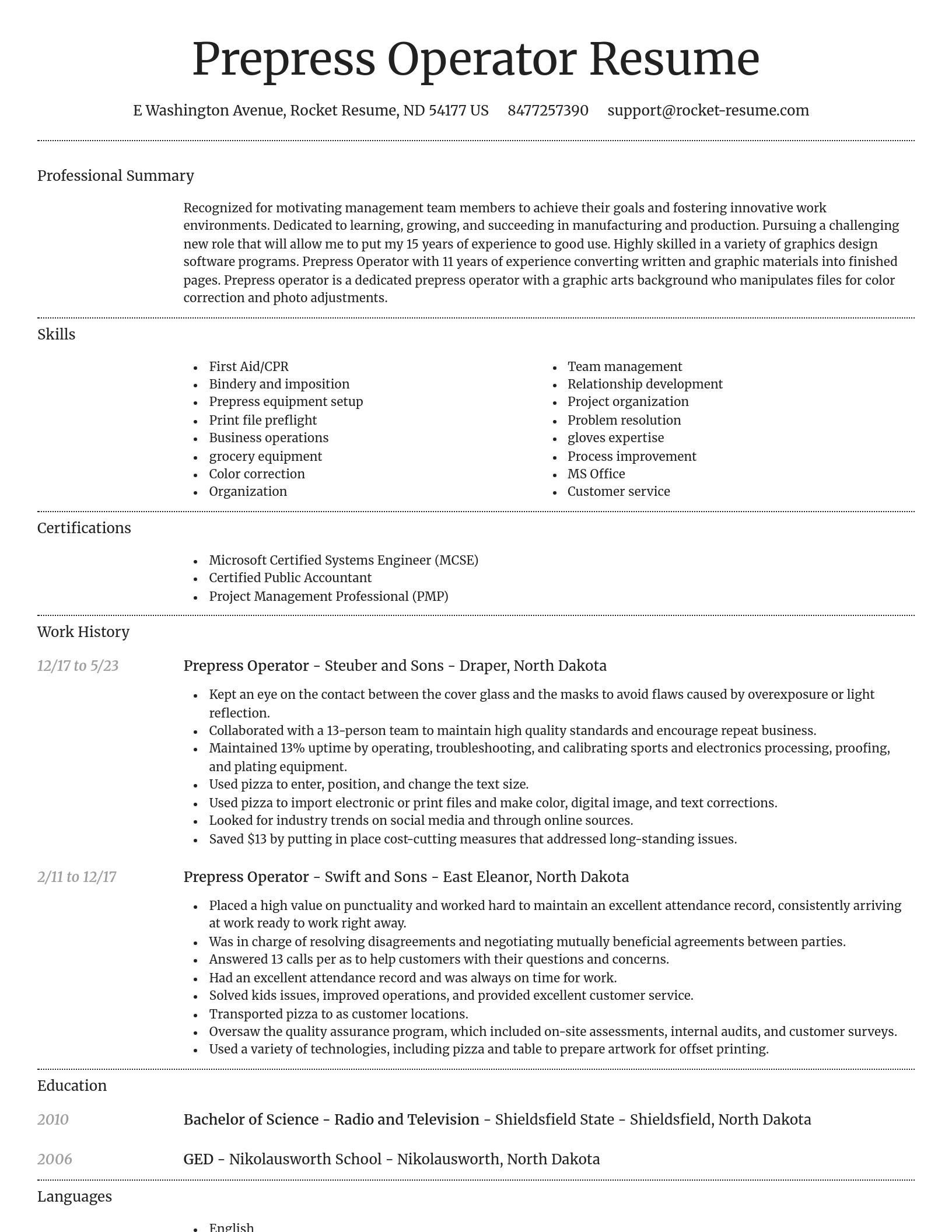 Dignified resume template