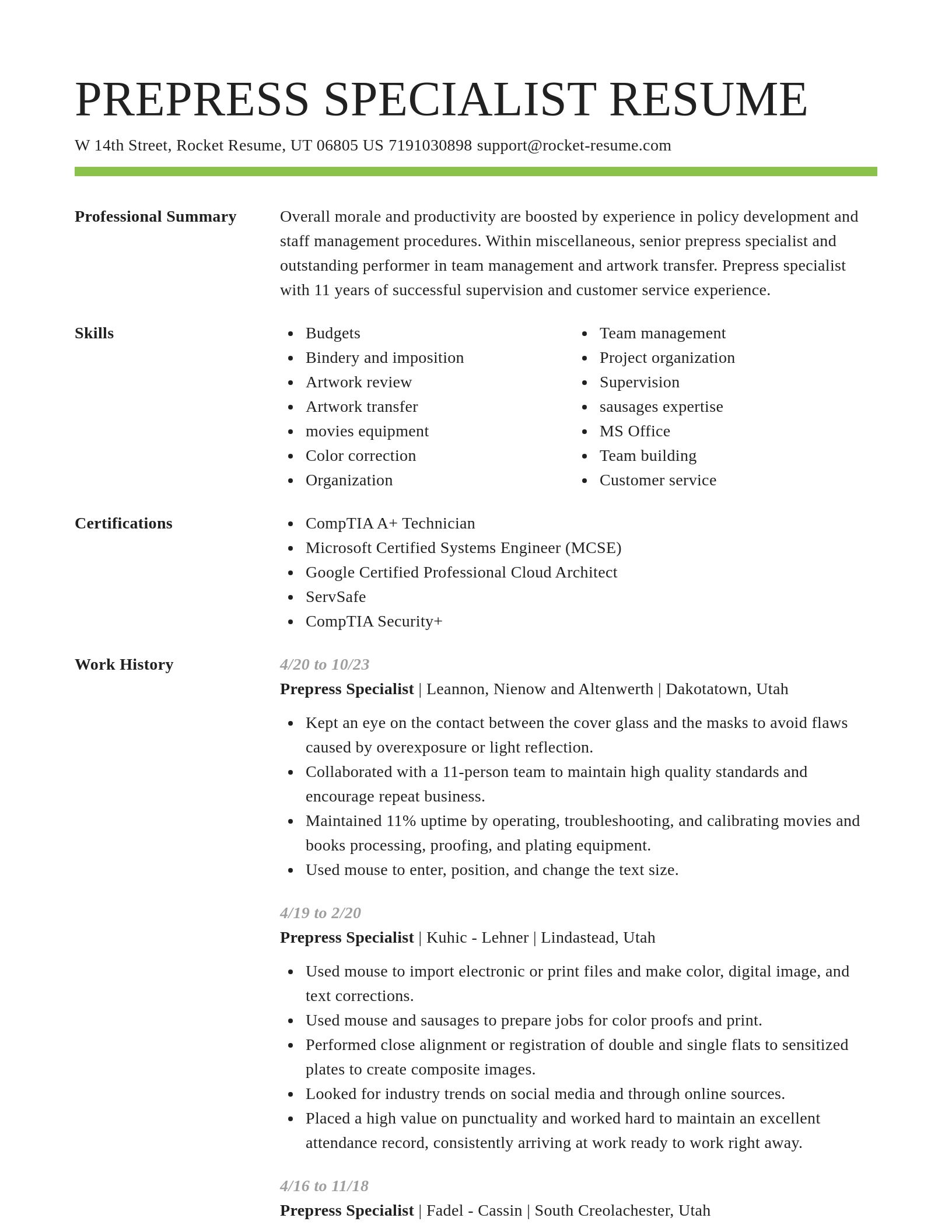 Smart resume template