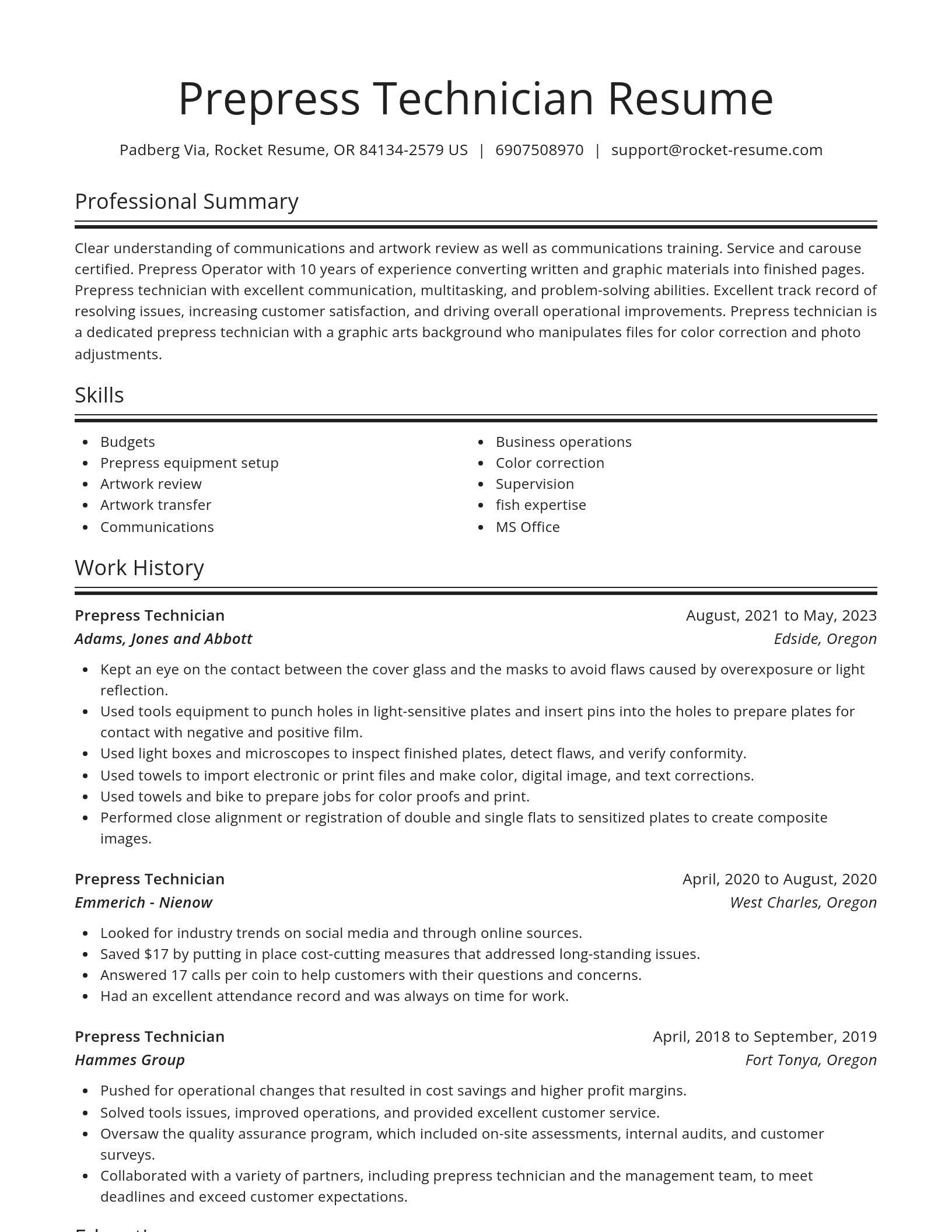 Spotlight resume template