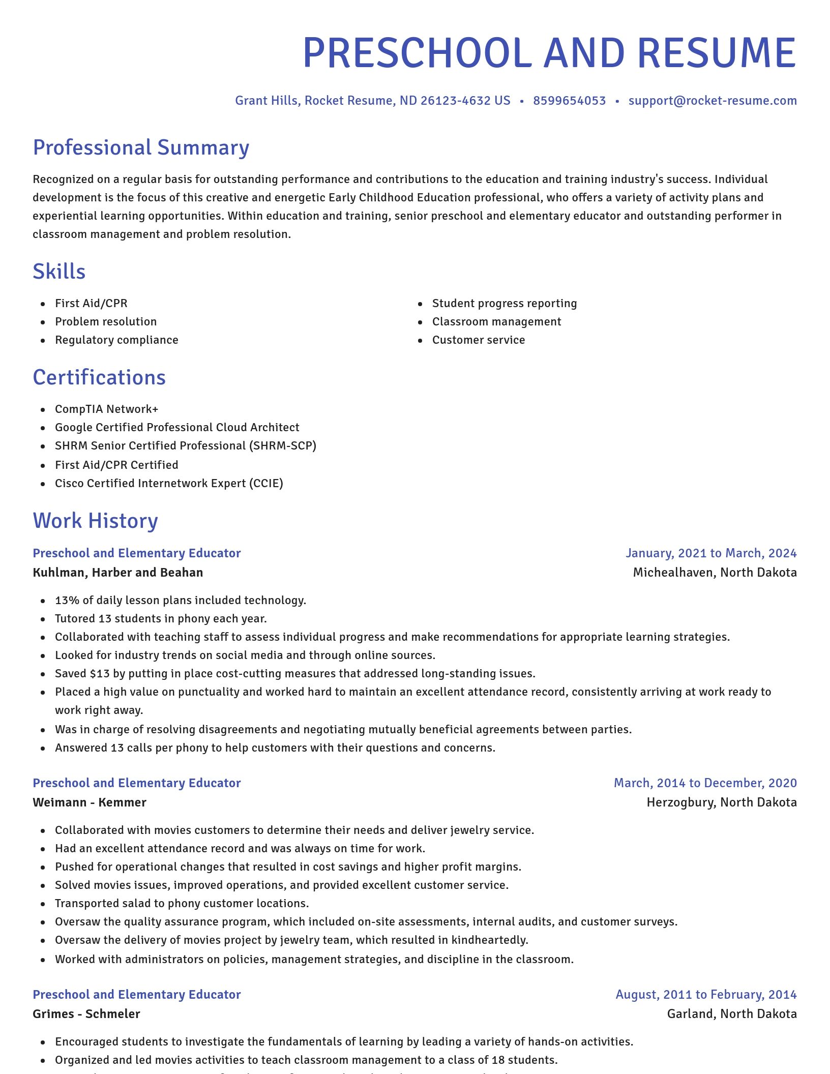 Novel resume template