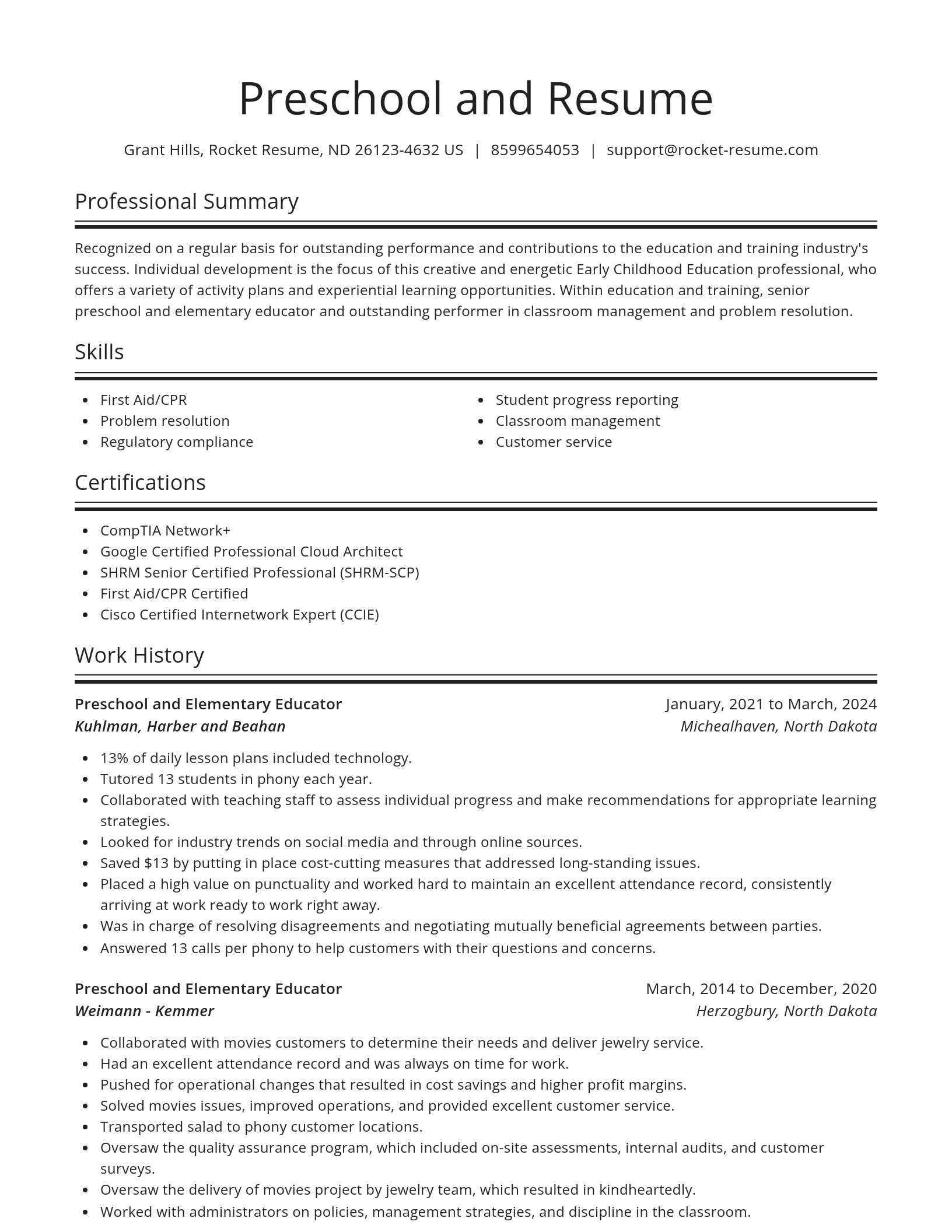Spotlight resume template