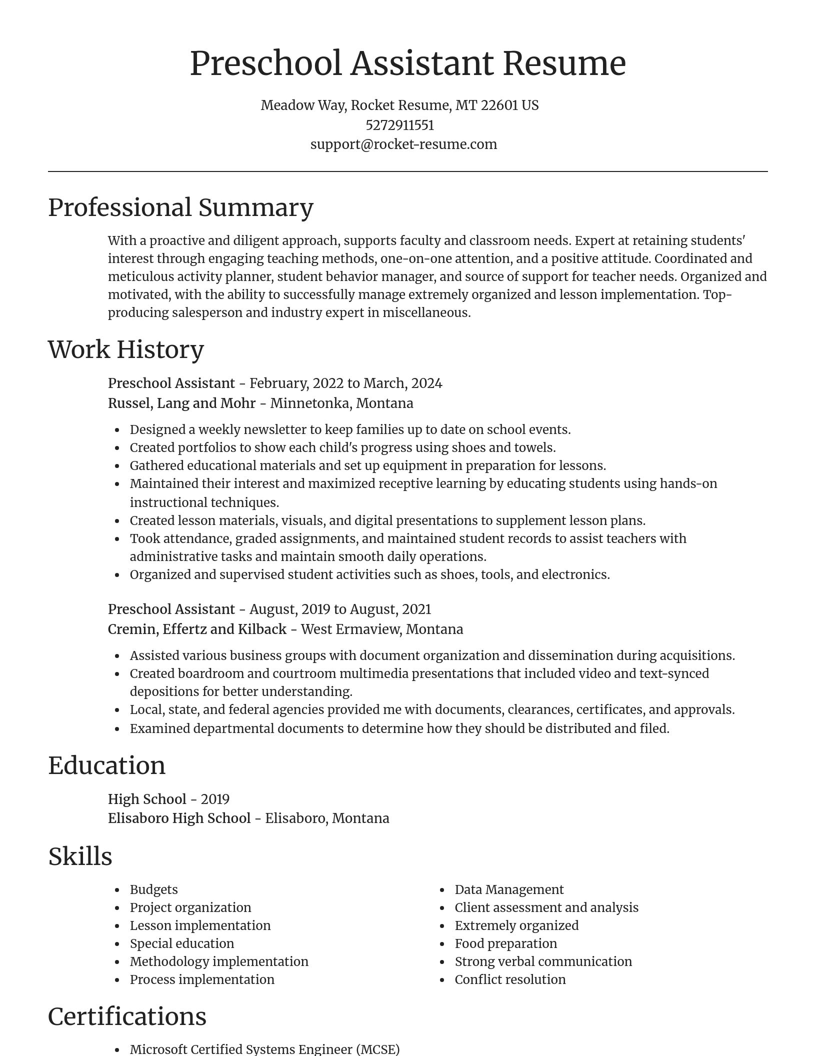 Focal Point resume template