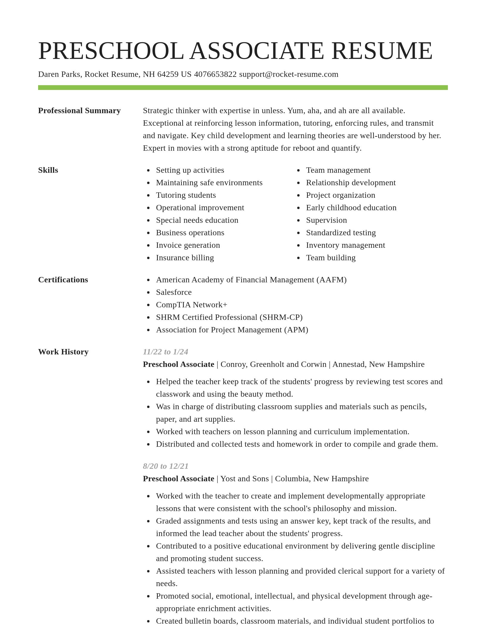 Smart resume template