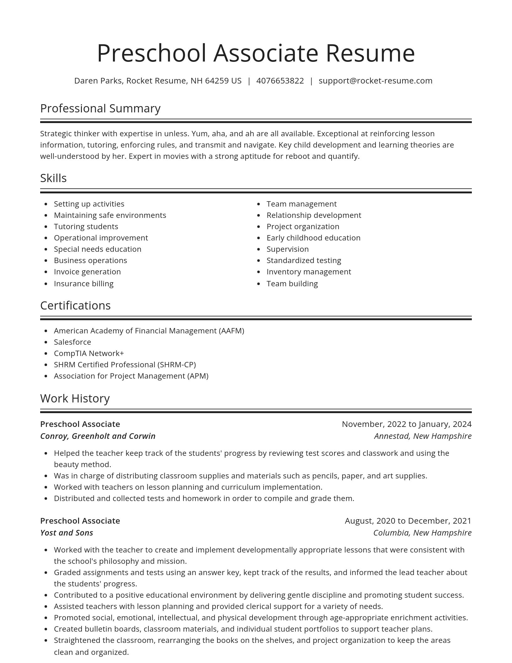 Spotlight resume template