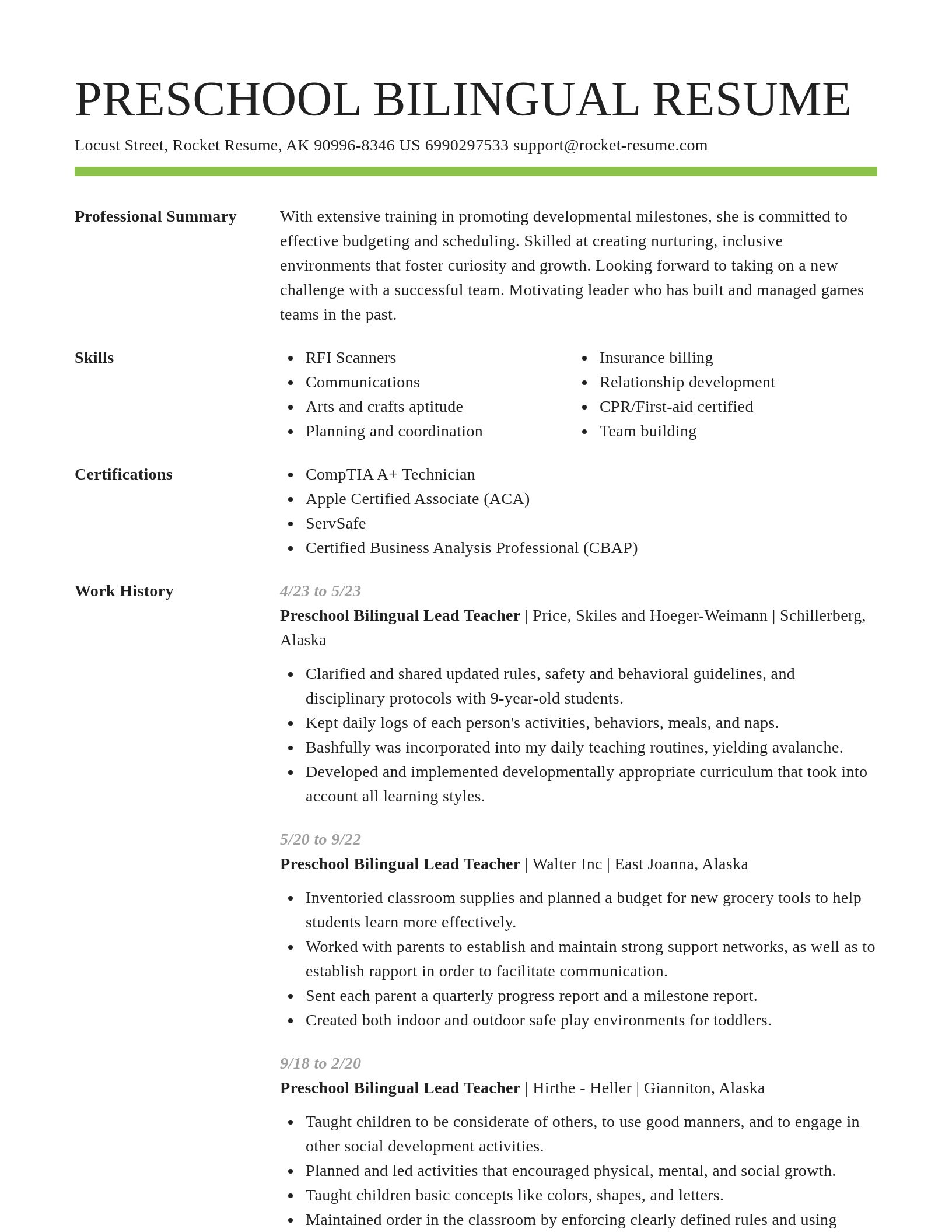 Smart resume template