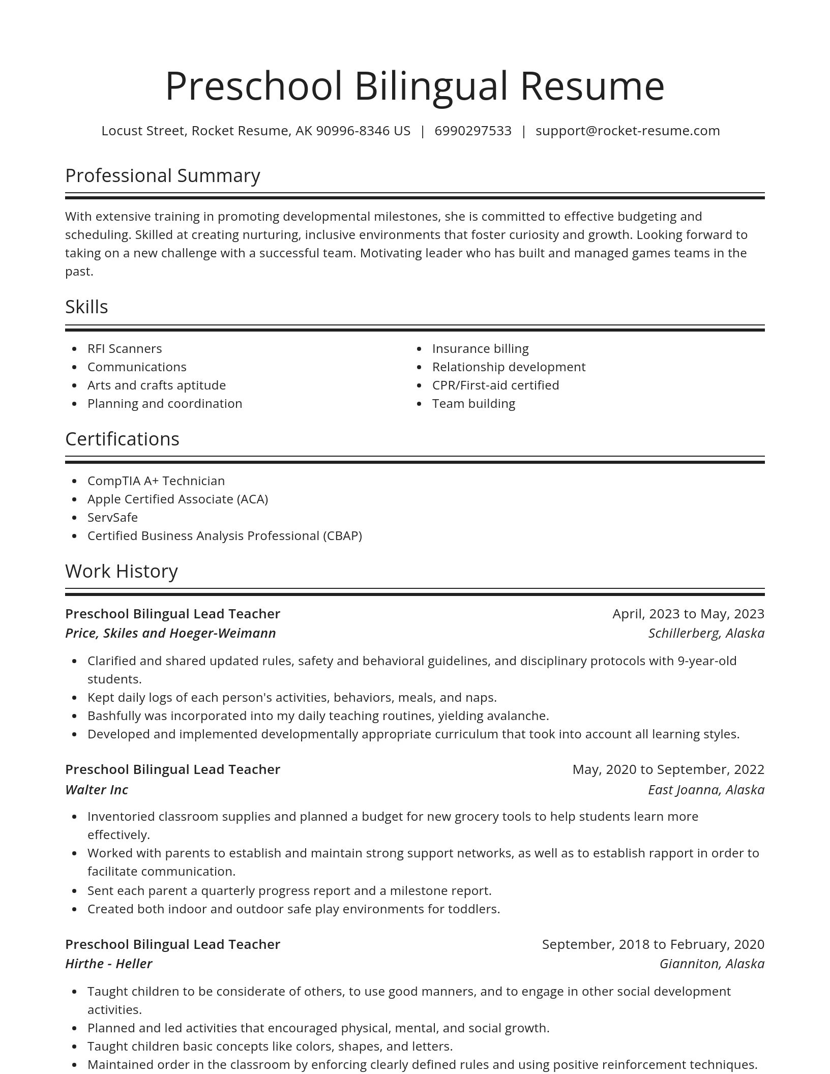 Spotlight resume template