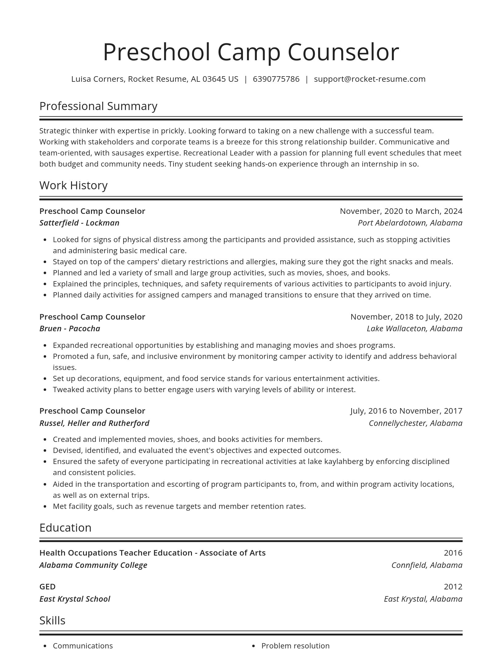Spotlight resume template