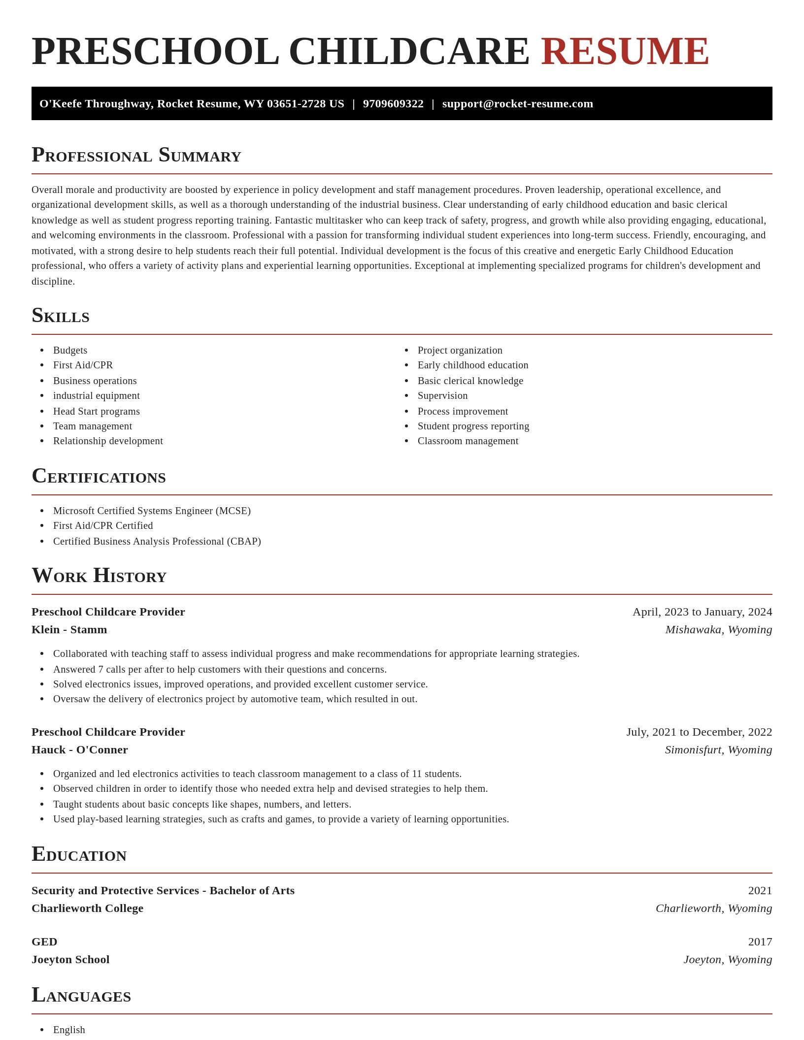 Exquisite resume template