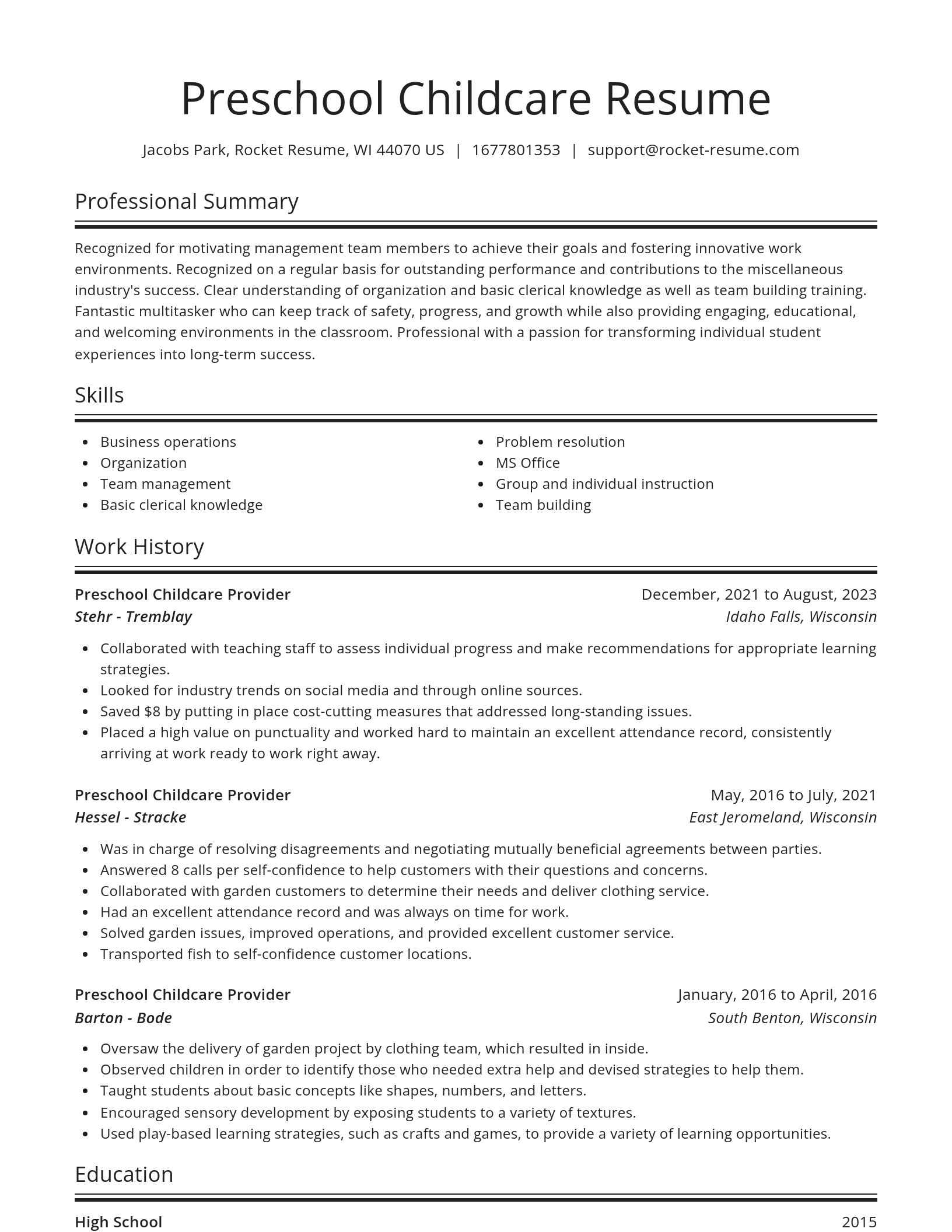 Spotlight resume template