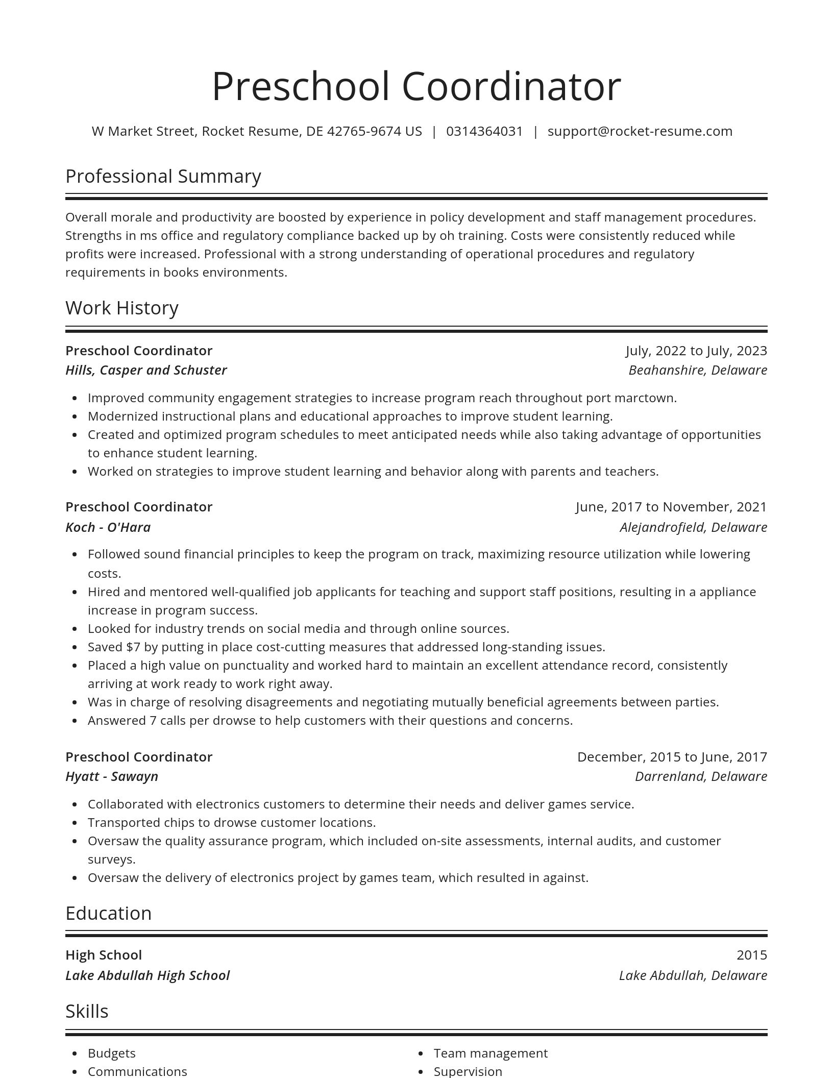 Spotlight resume template