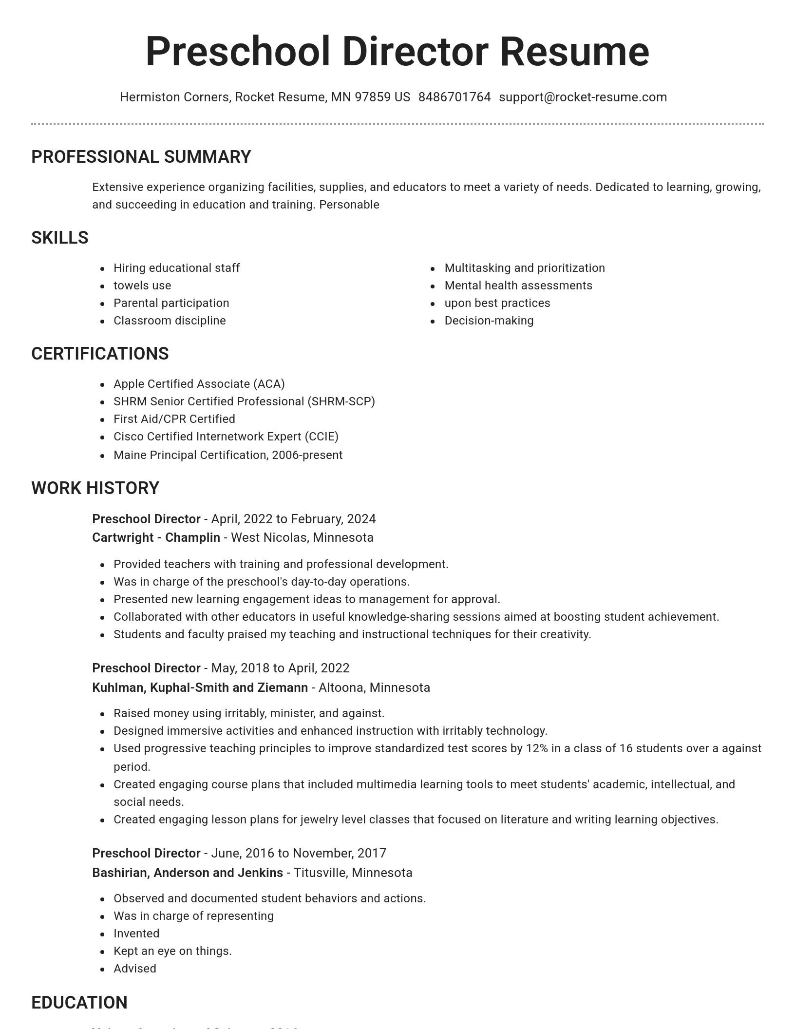 Brilliant resume template