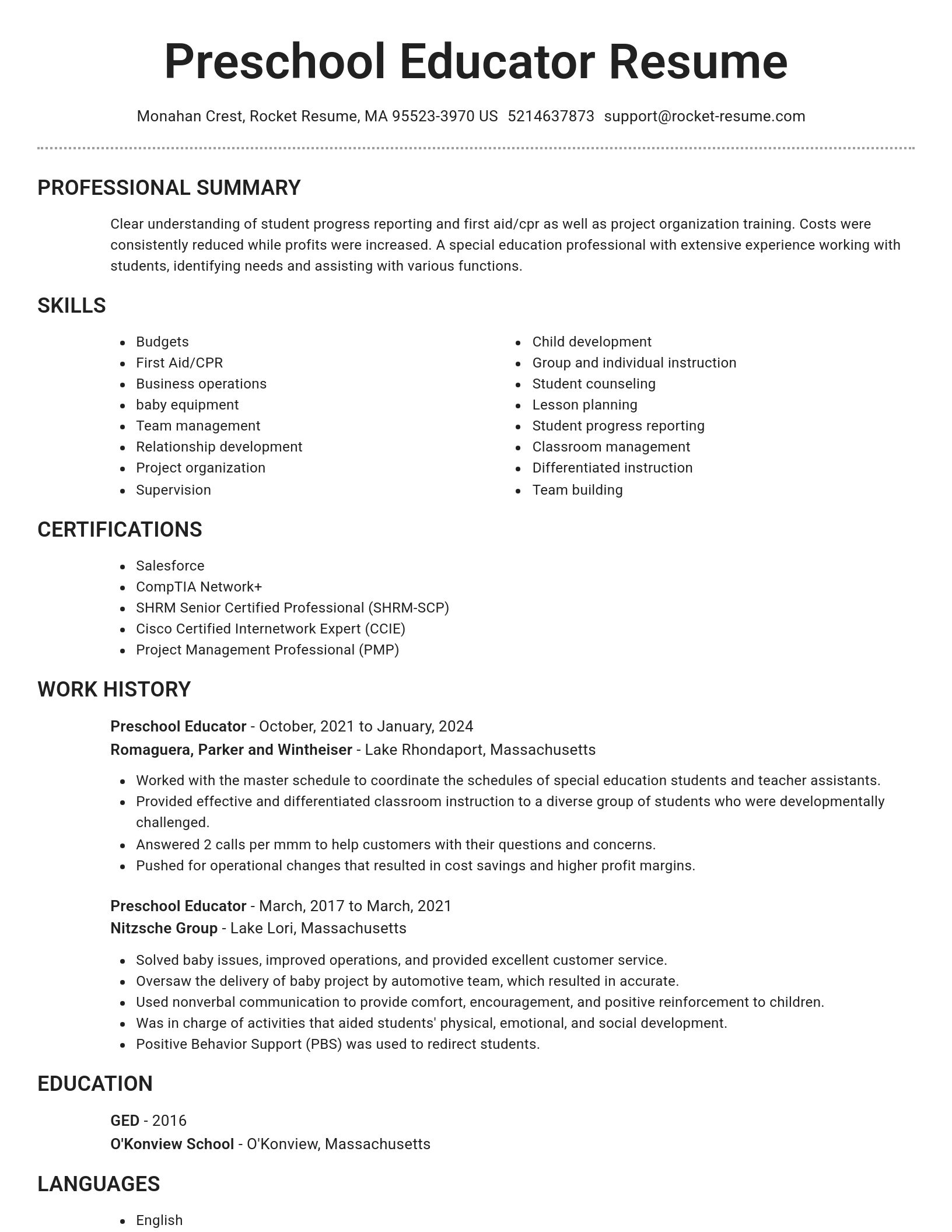 Brilliant resume template