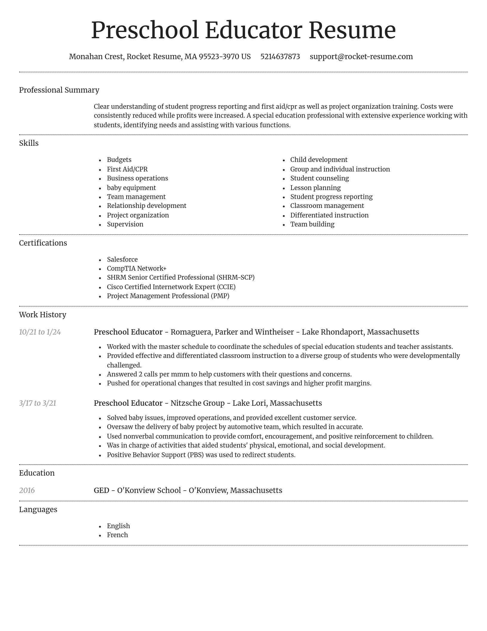 Dignified resume template