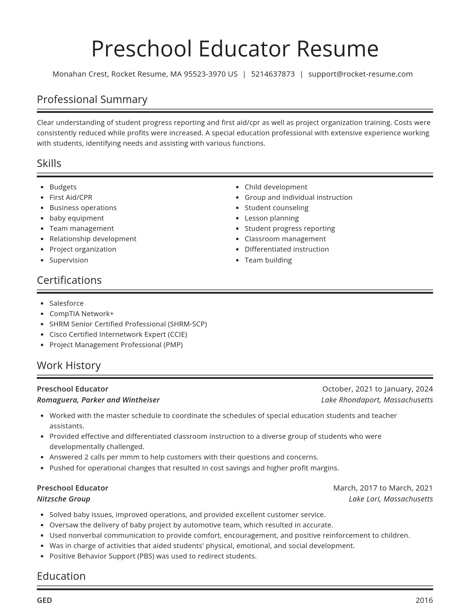 Spotlight resume template